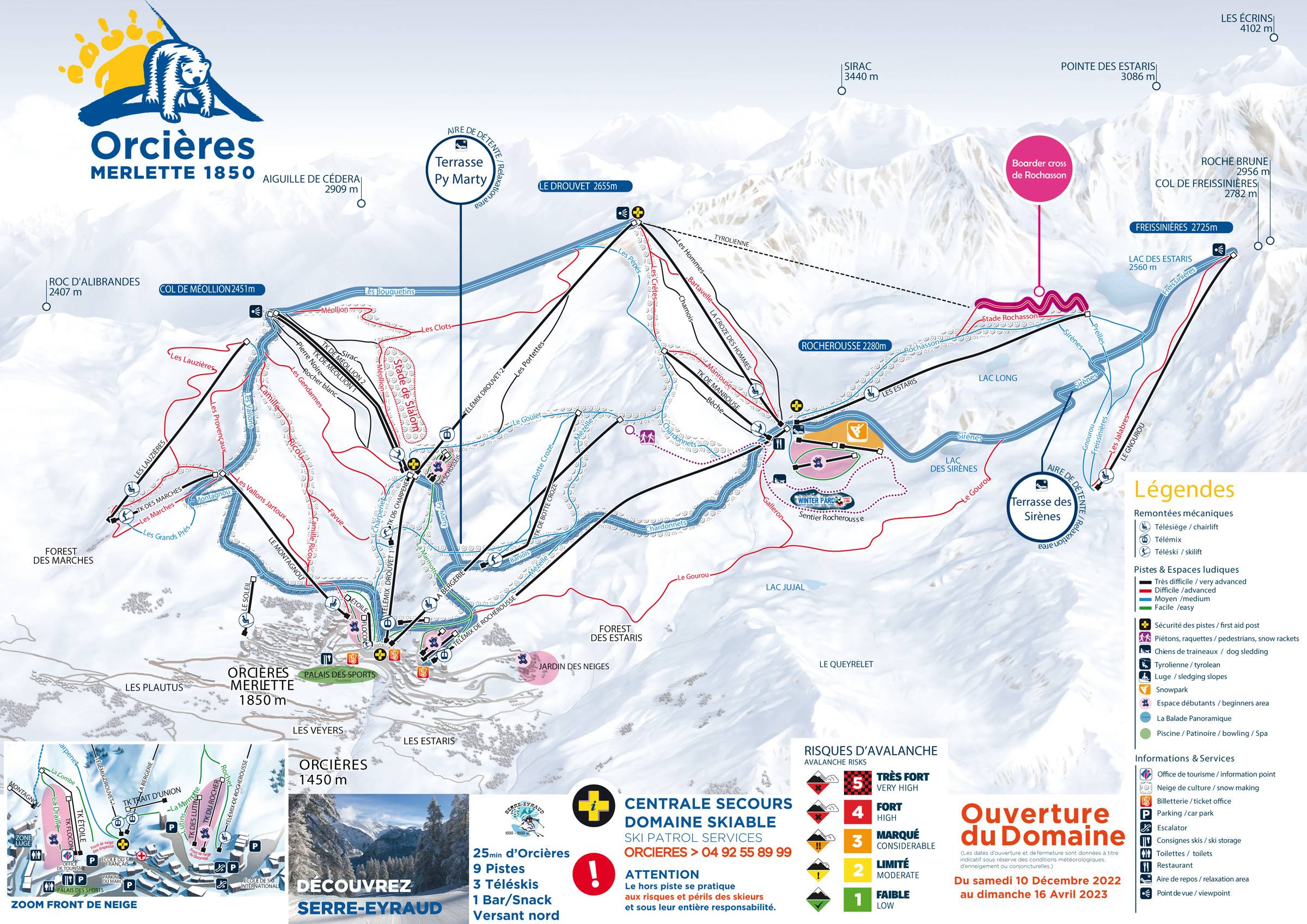 Piste map Orcieres 1850