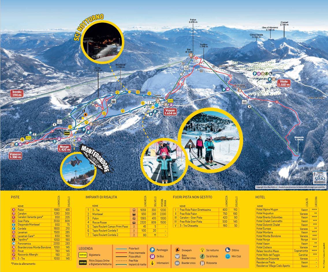 Pistkarta Monte Bondone