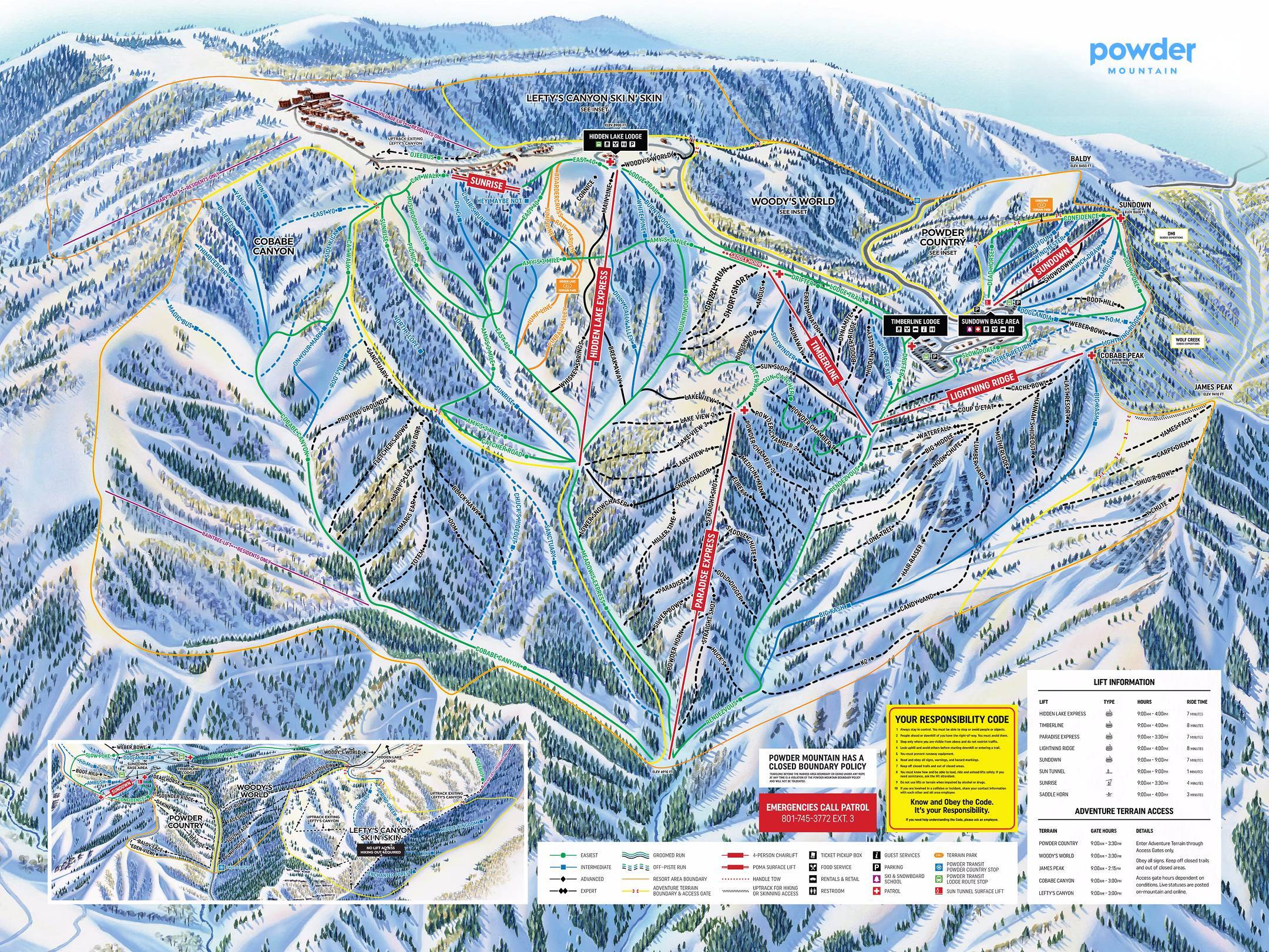 Piste map Powder Mountain