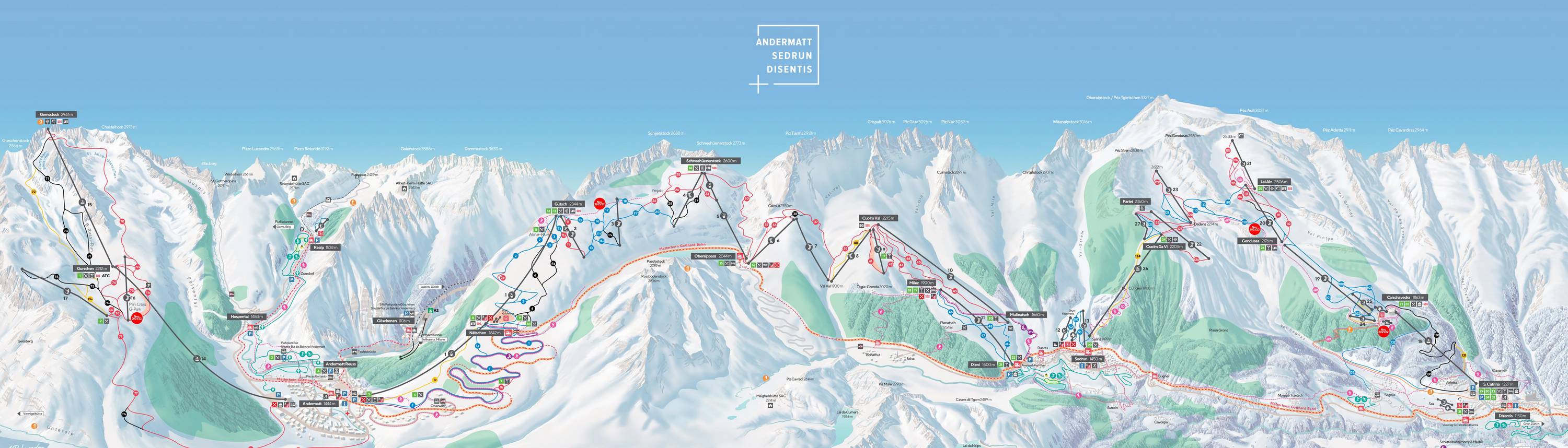 Piste map Disentis