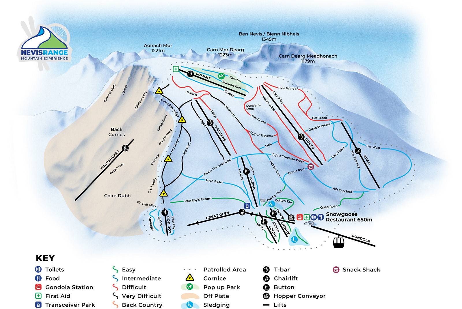 Piste map Nevis Range