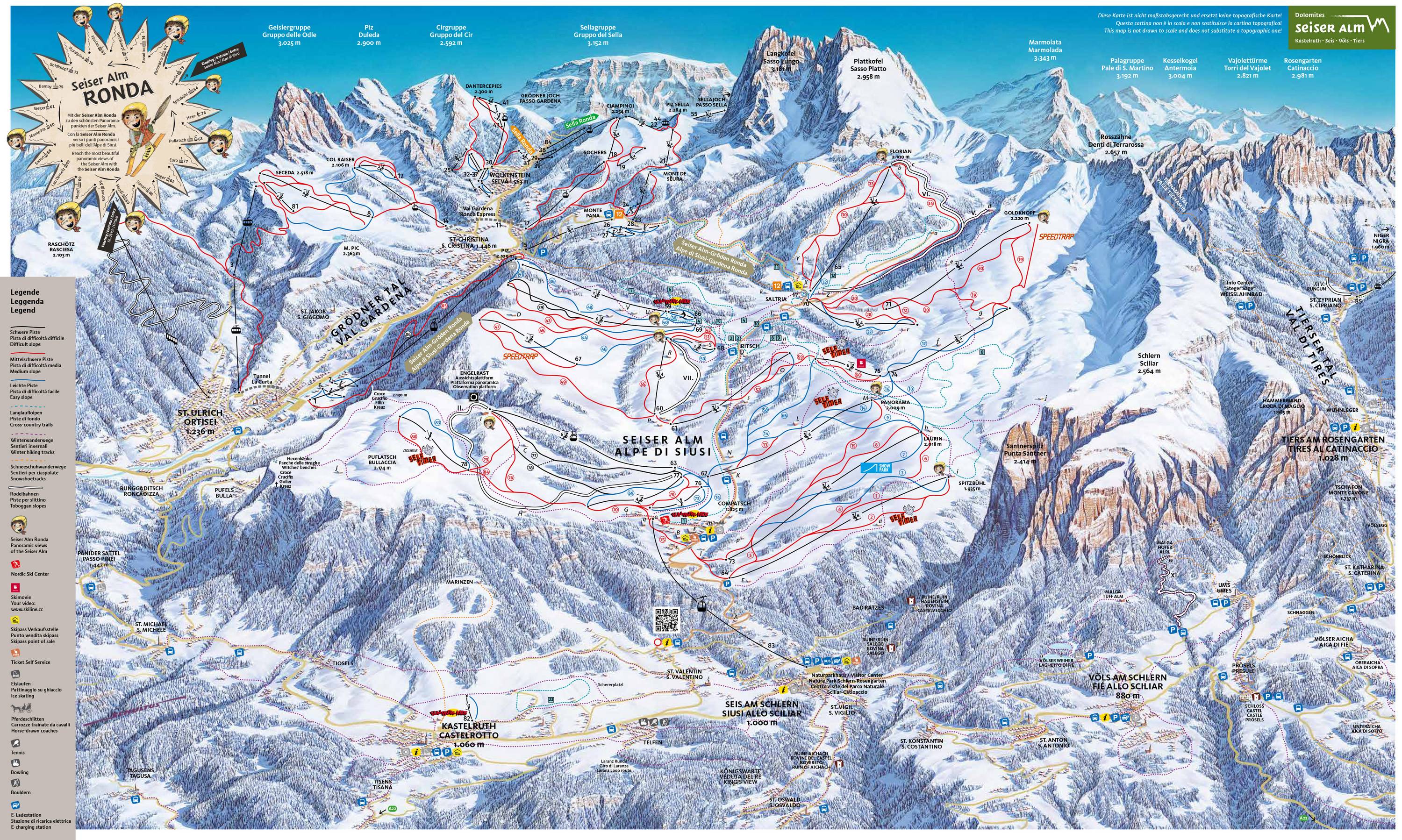 Piste map Alpe di Siusi