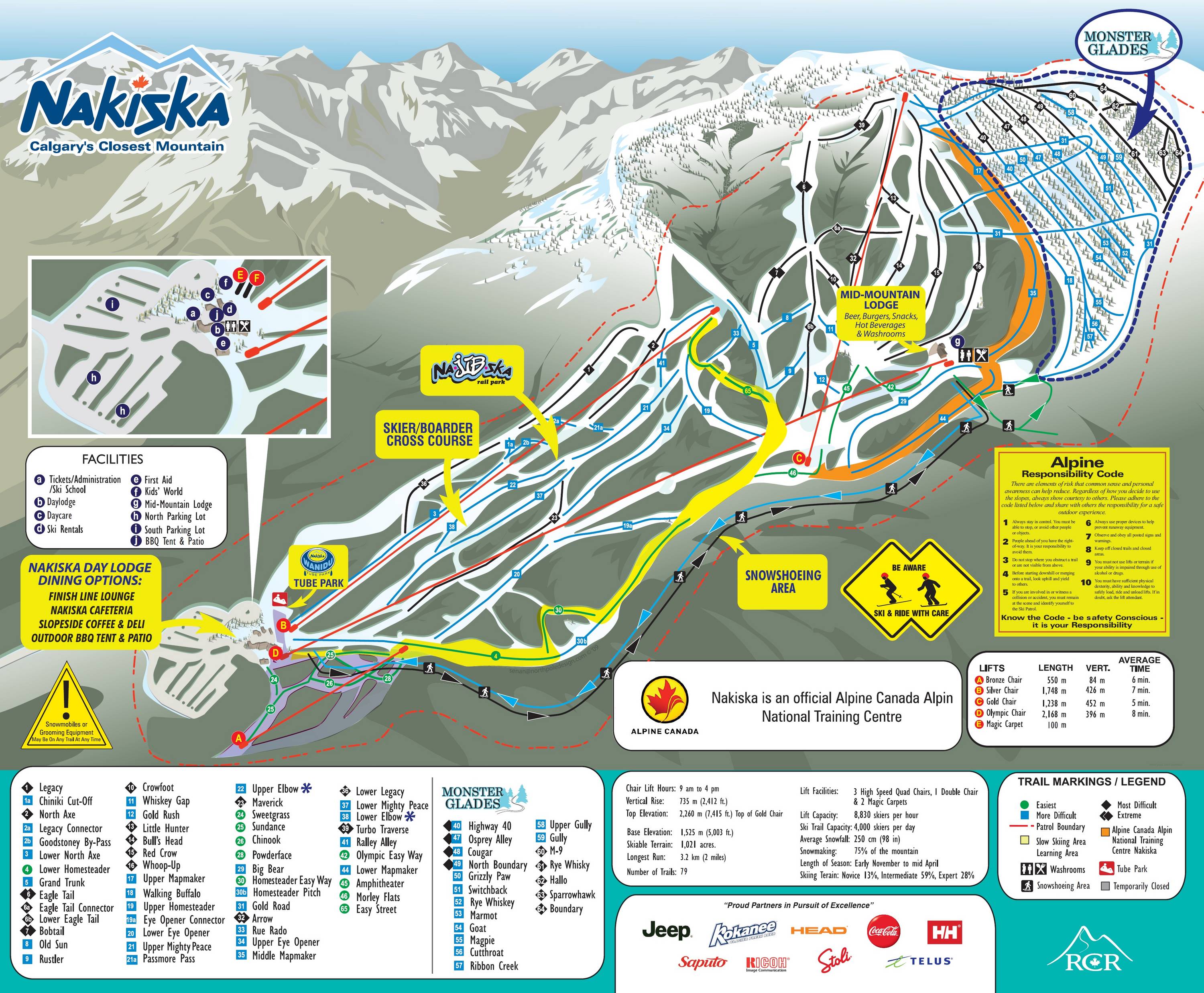 Piste map Nakiska