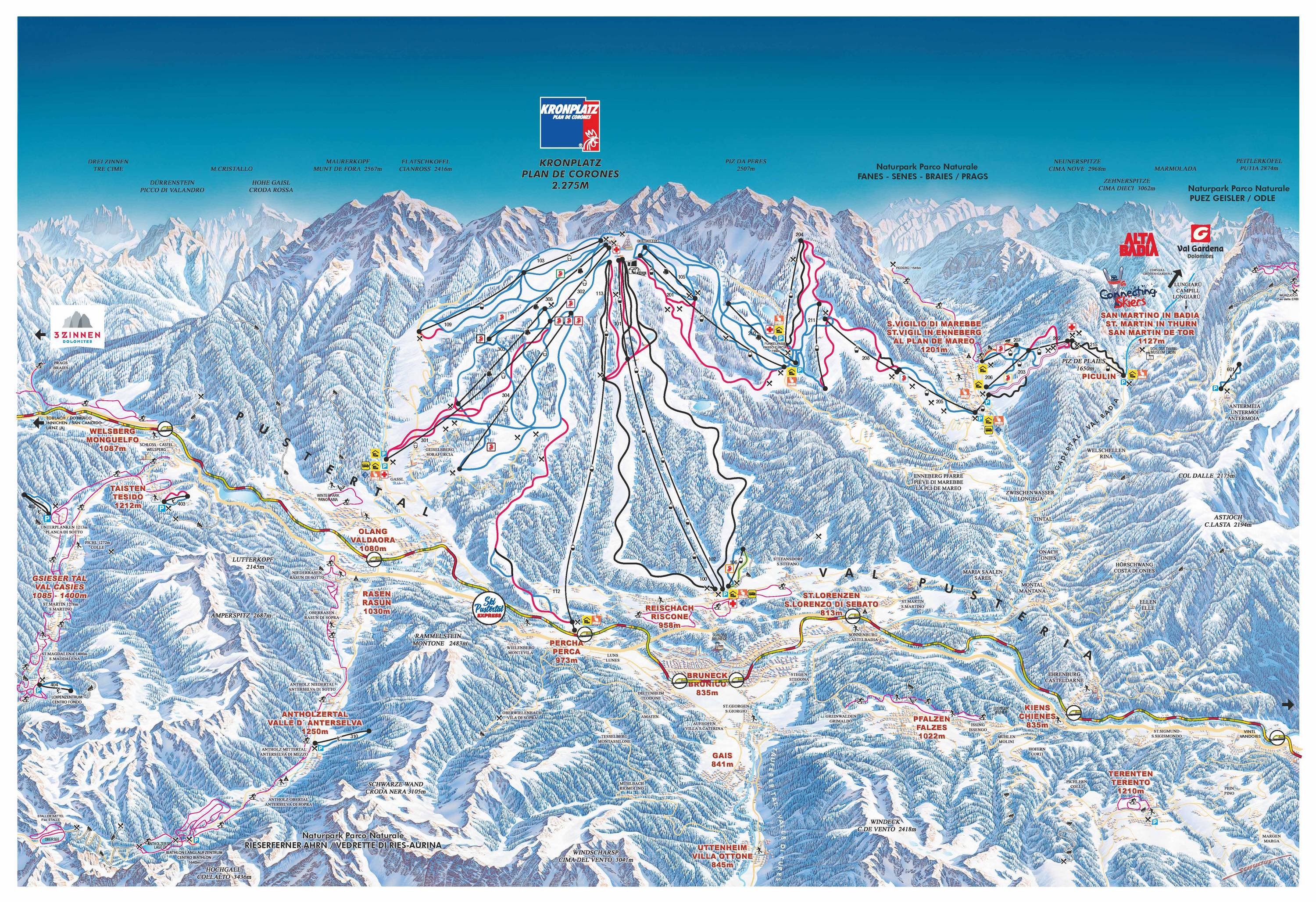 Piste map Kronplatz