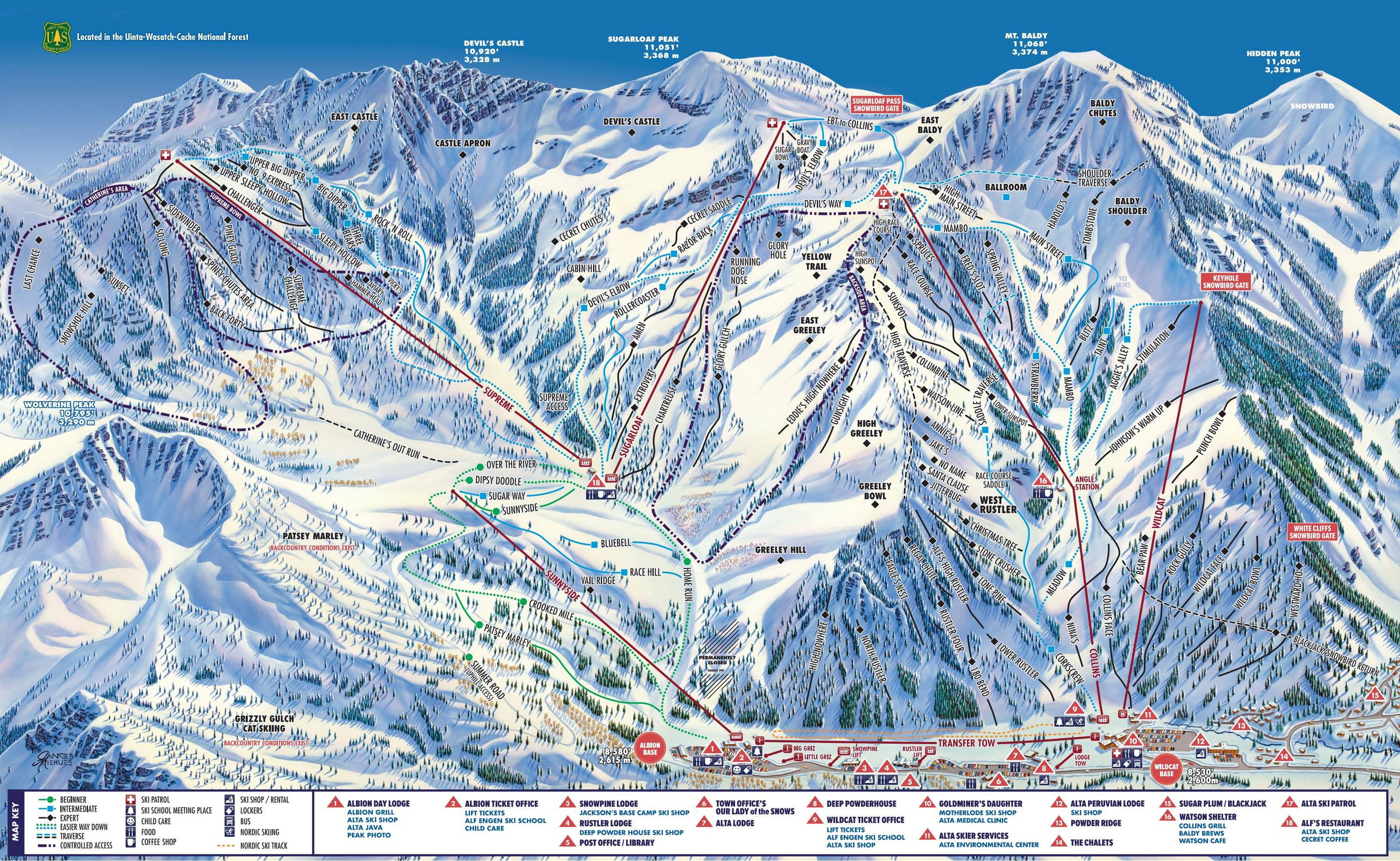 Piste map Alta