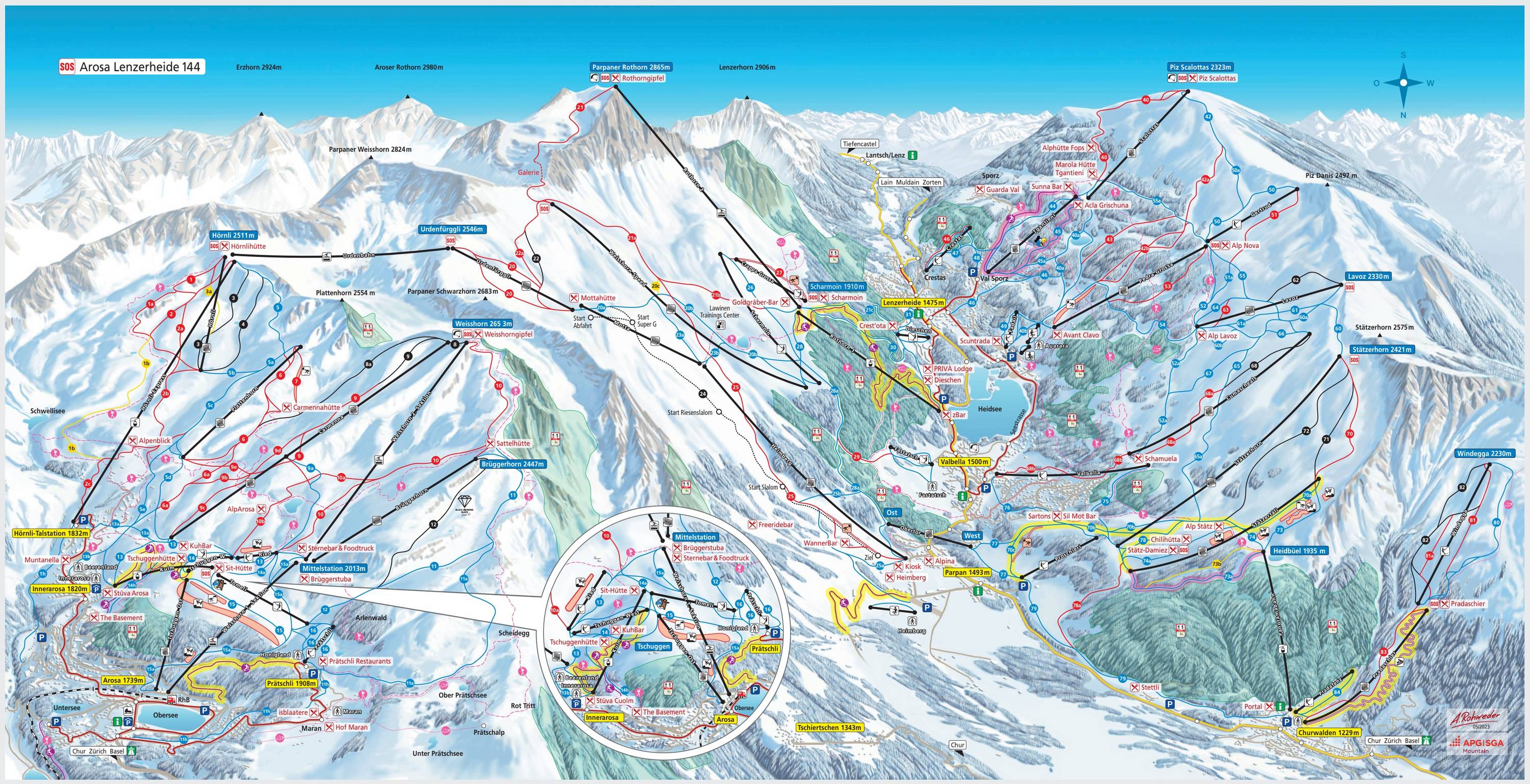 Piste map Lenzerheide