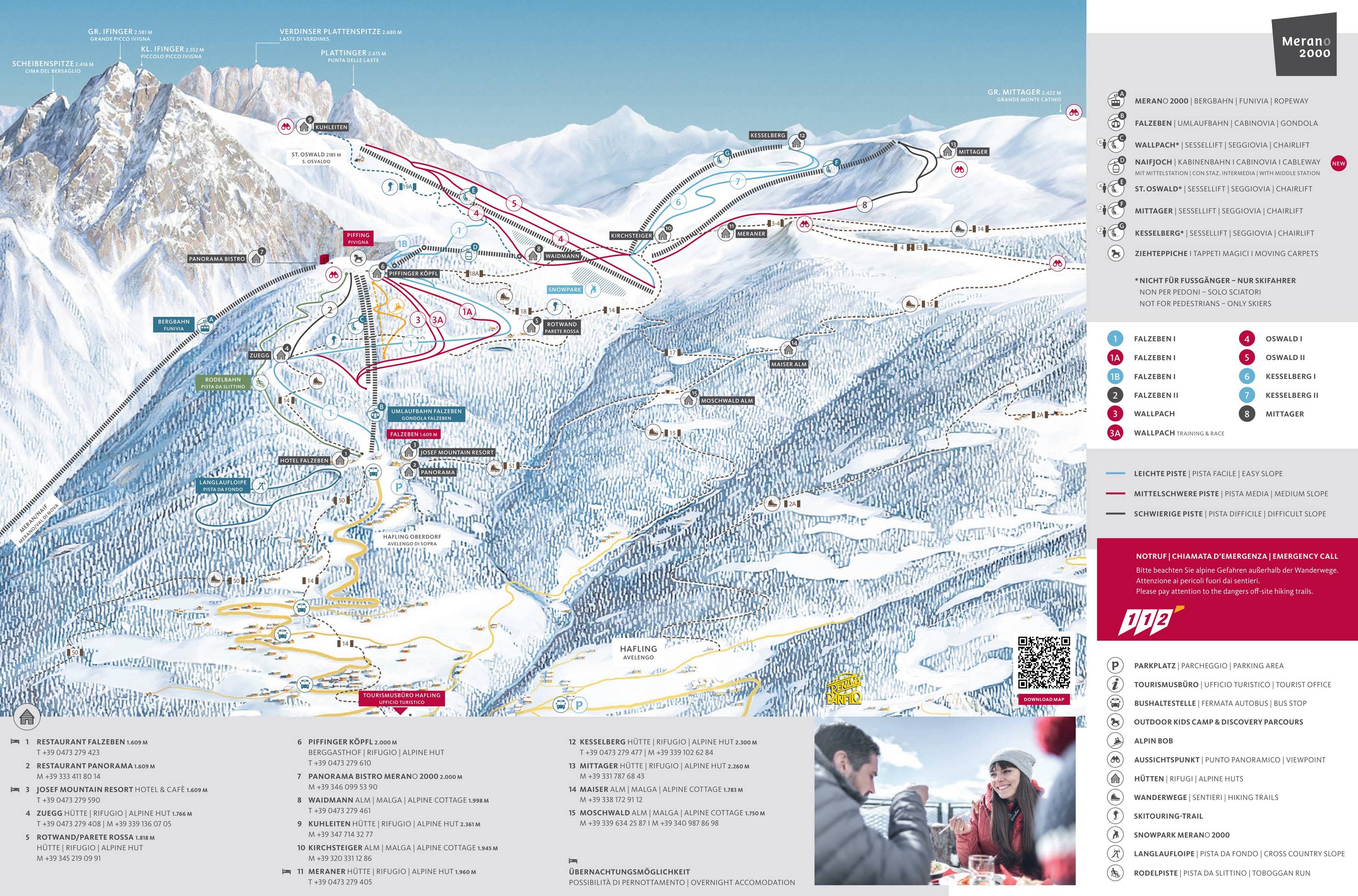 Piste map Merano 2000