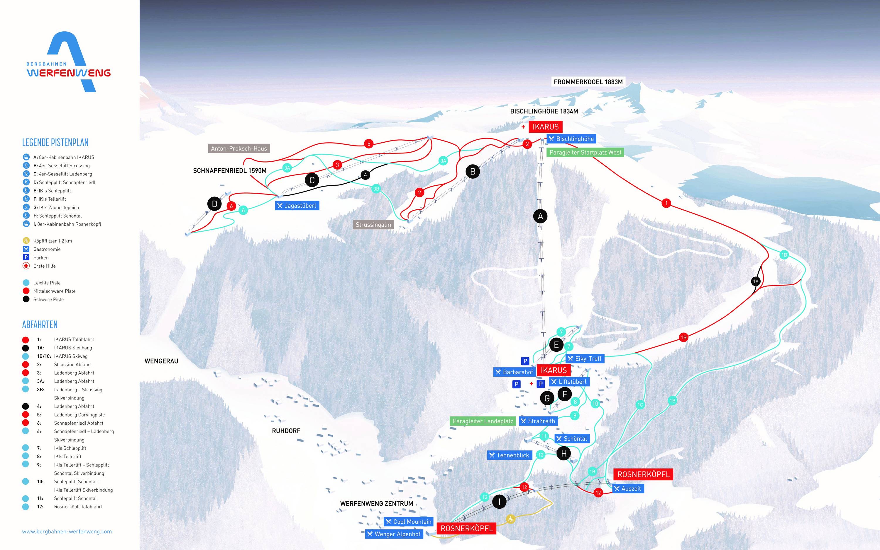 Piste map Werfenweng