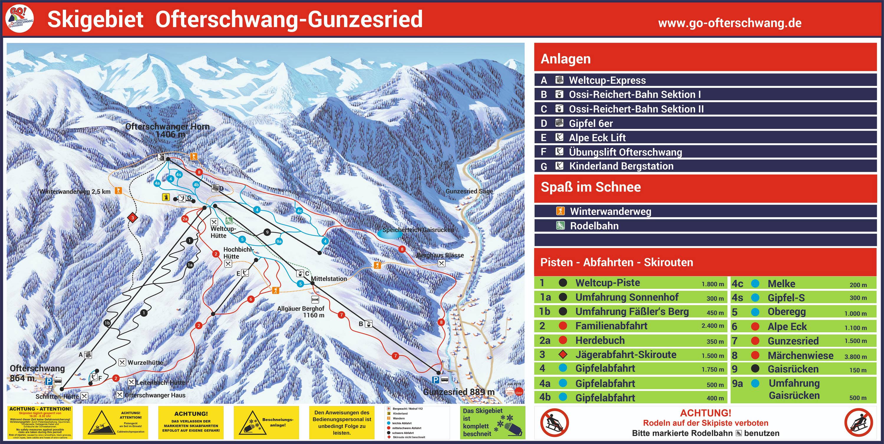 Piste map Ofterschwang-Gunzesried