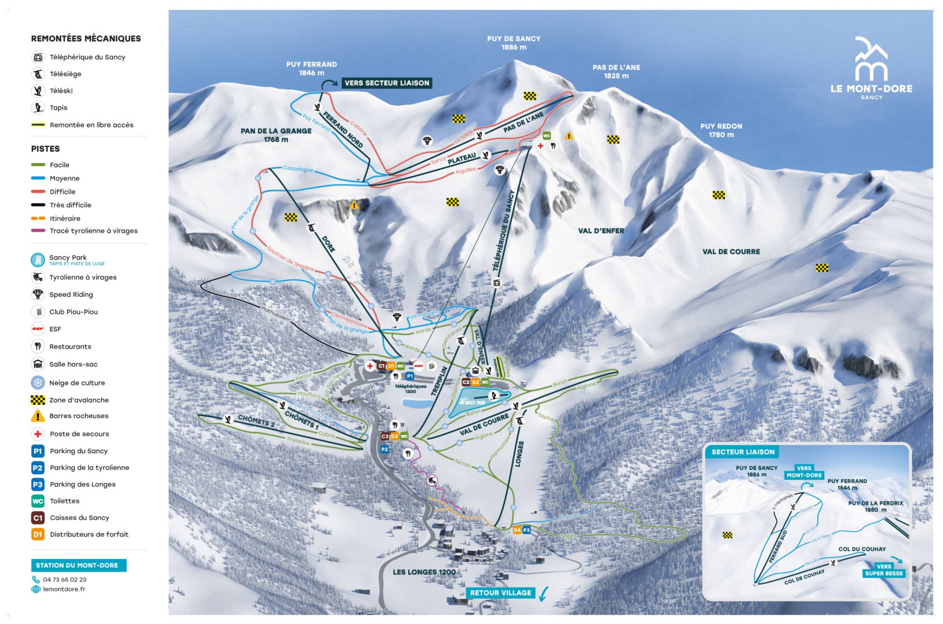 Piste map Le Mont-Dore