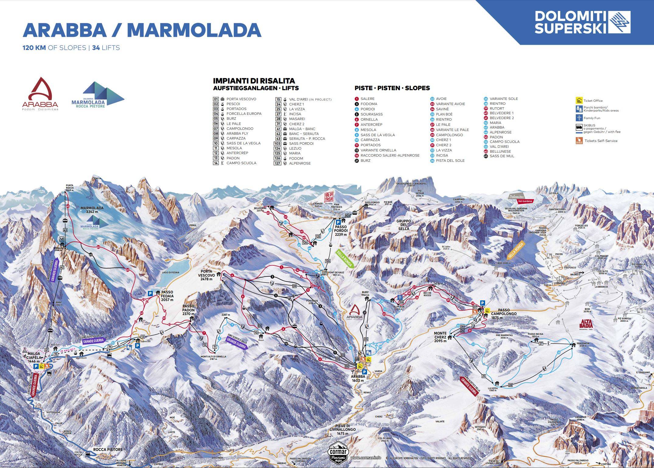 Piste map Arabba