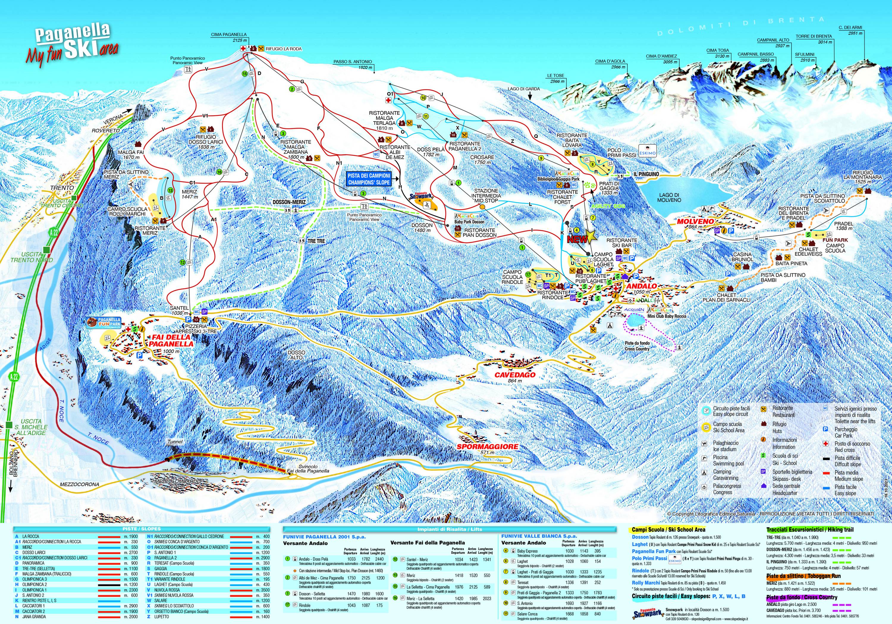 Piste map Andalo-Paganella