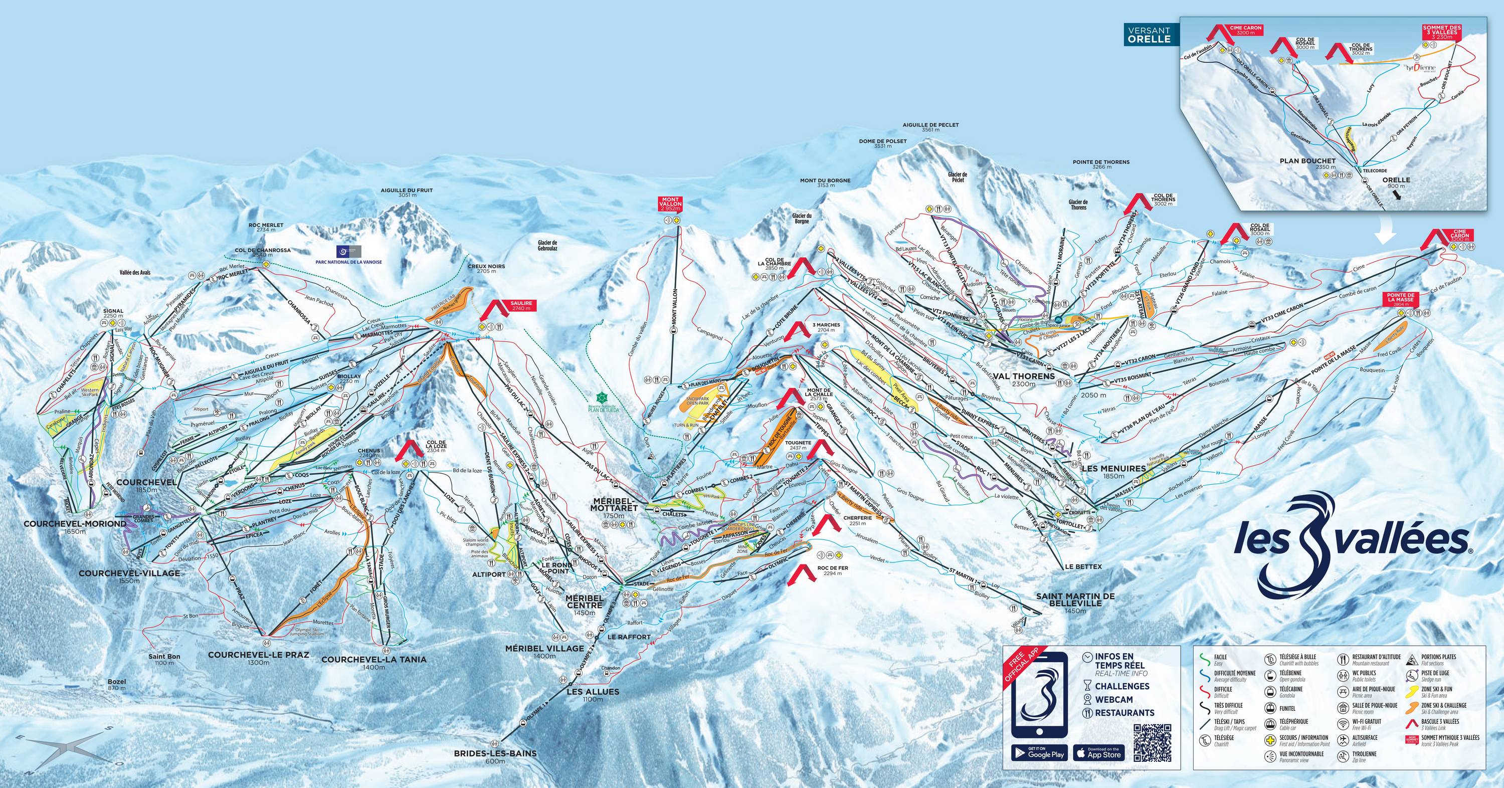 Piste map Saint Martin de Belleville