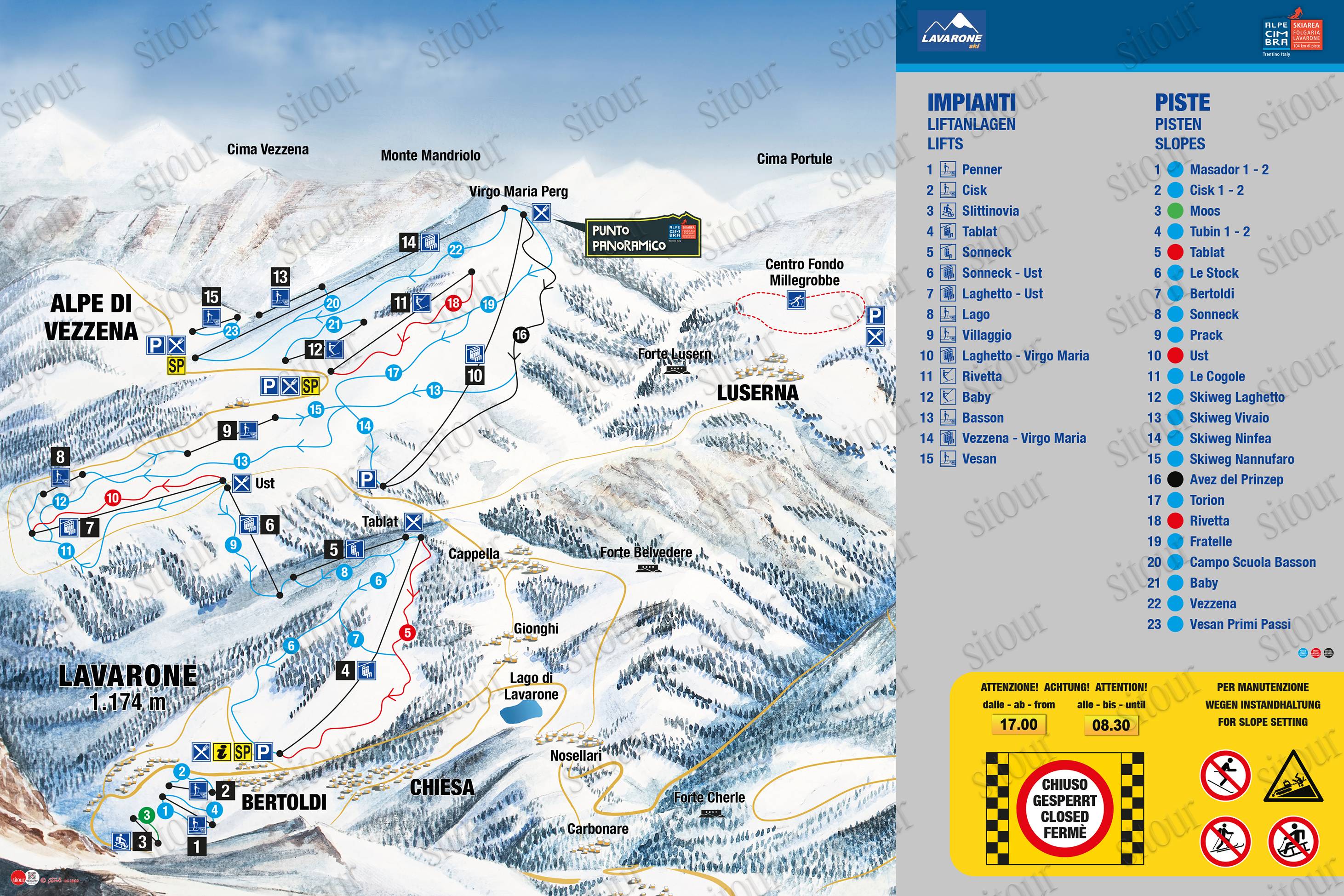 Piste map Lavarone