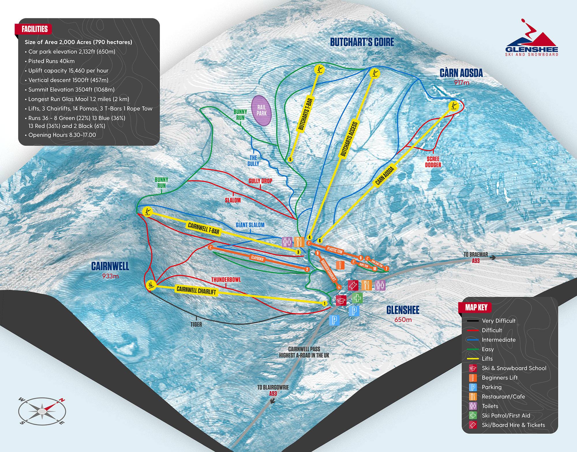 Piste map Glenshee