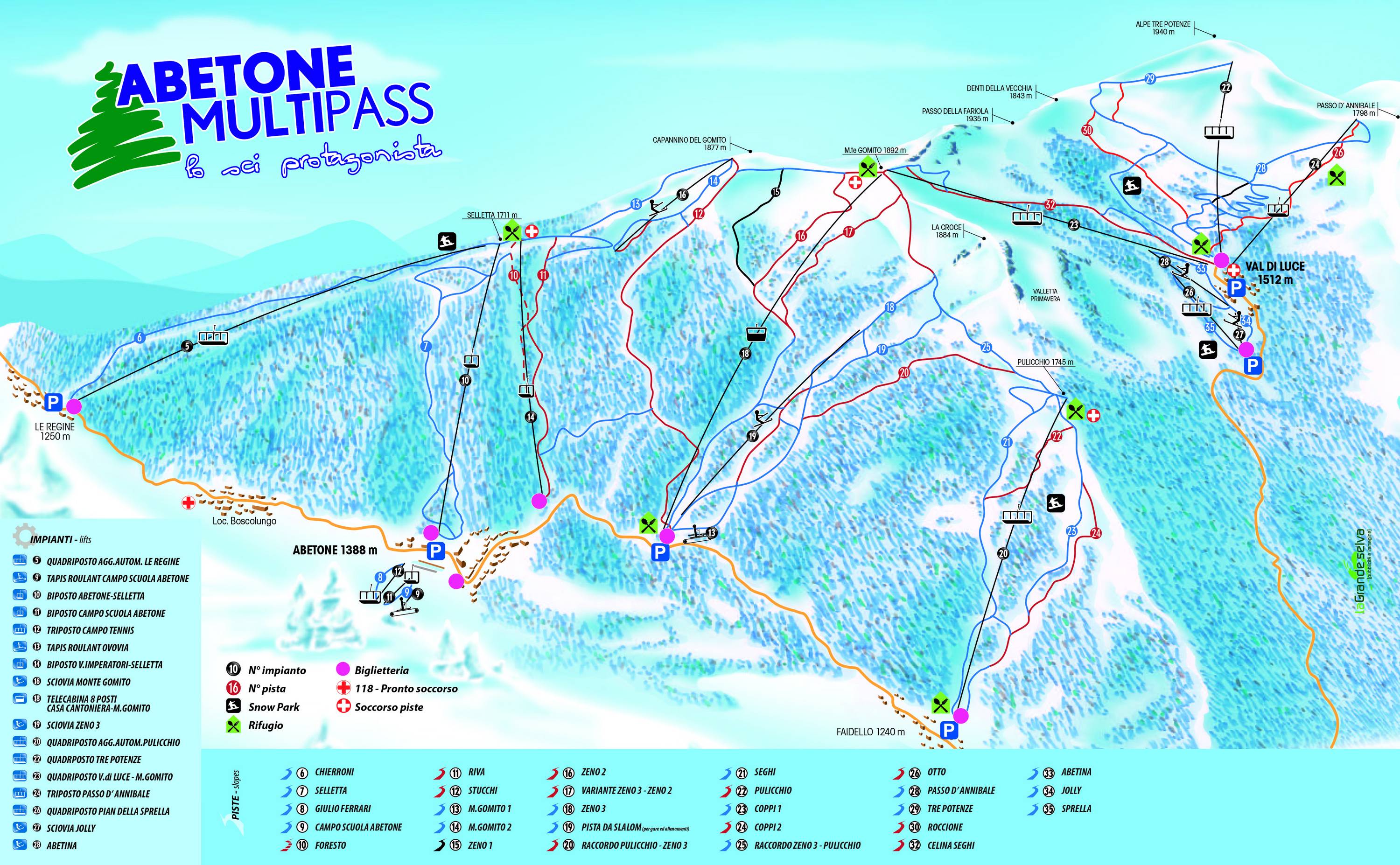 Piste map Abetone/Val di Luce