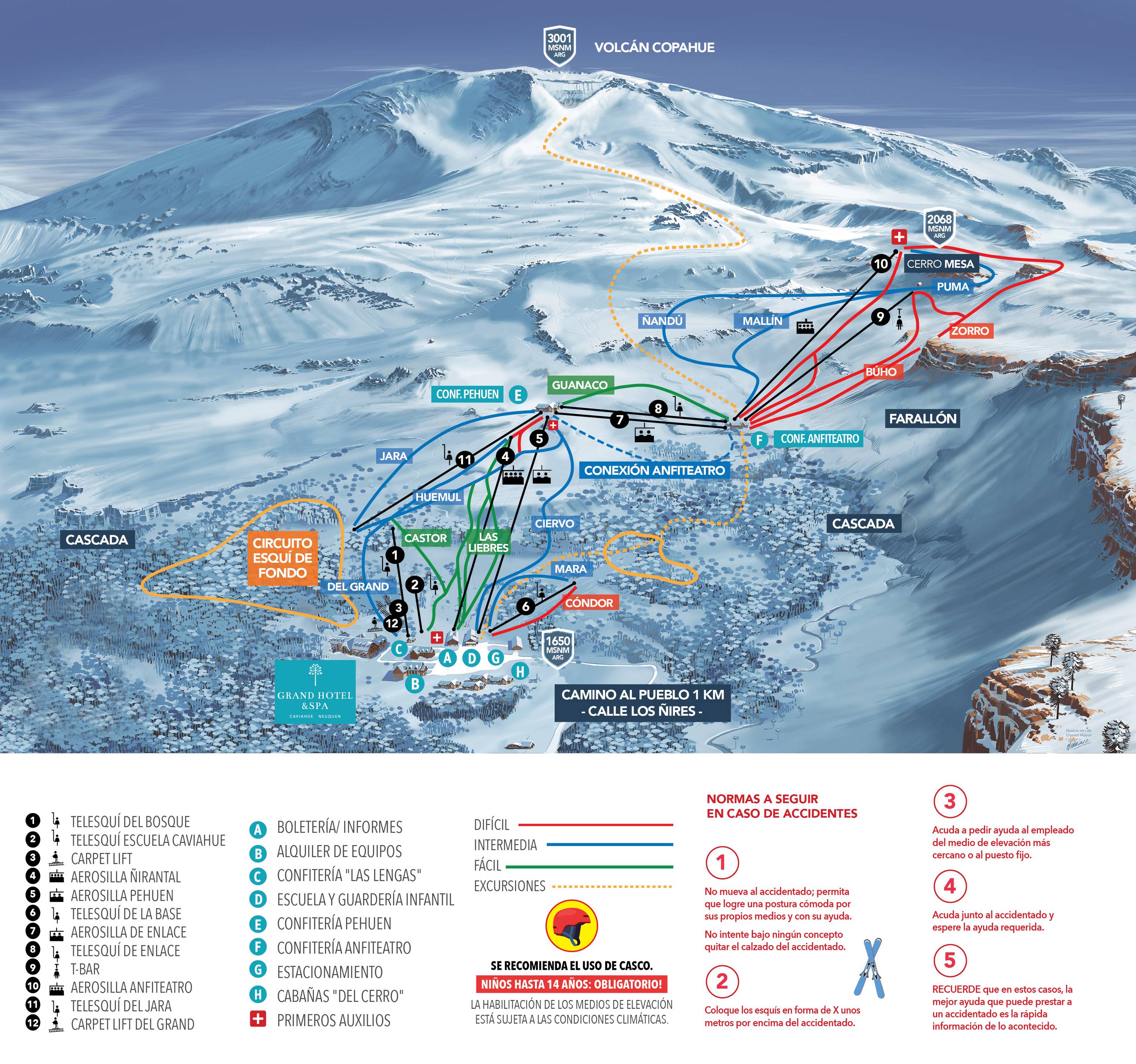 Piste map Caviahue