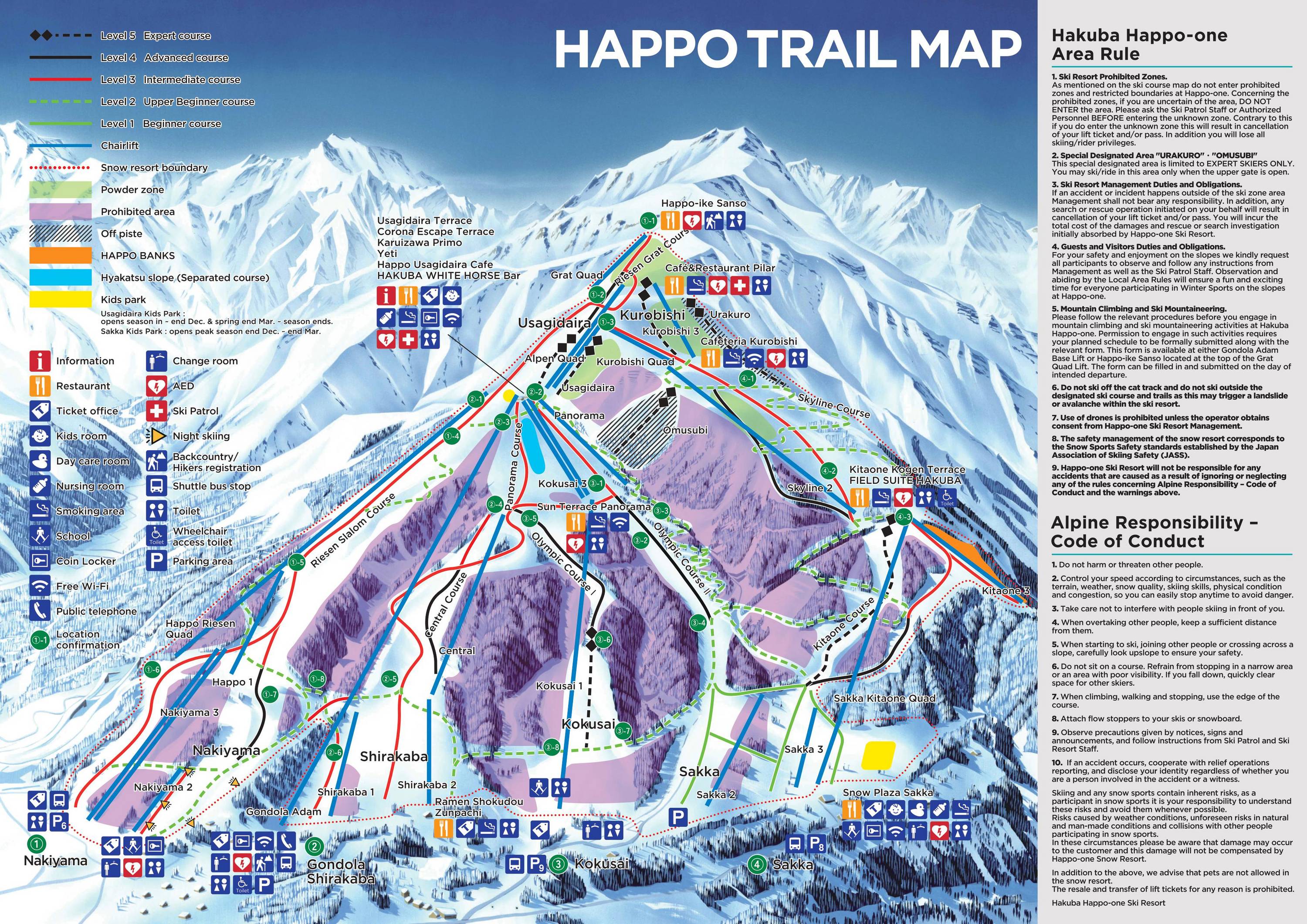 Piste map Happo One