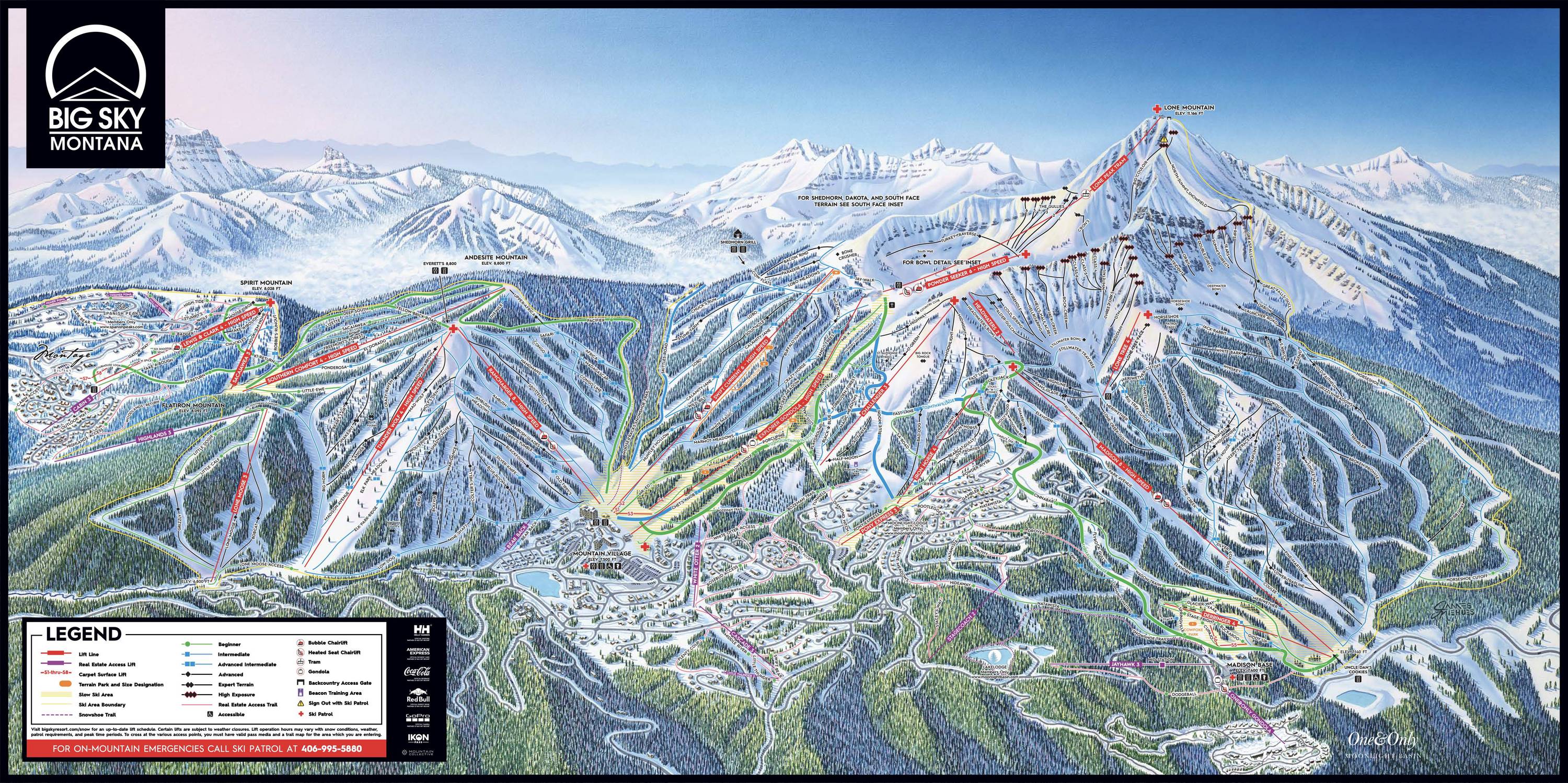 Piste map Big Sky