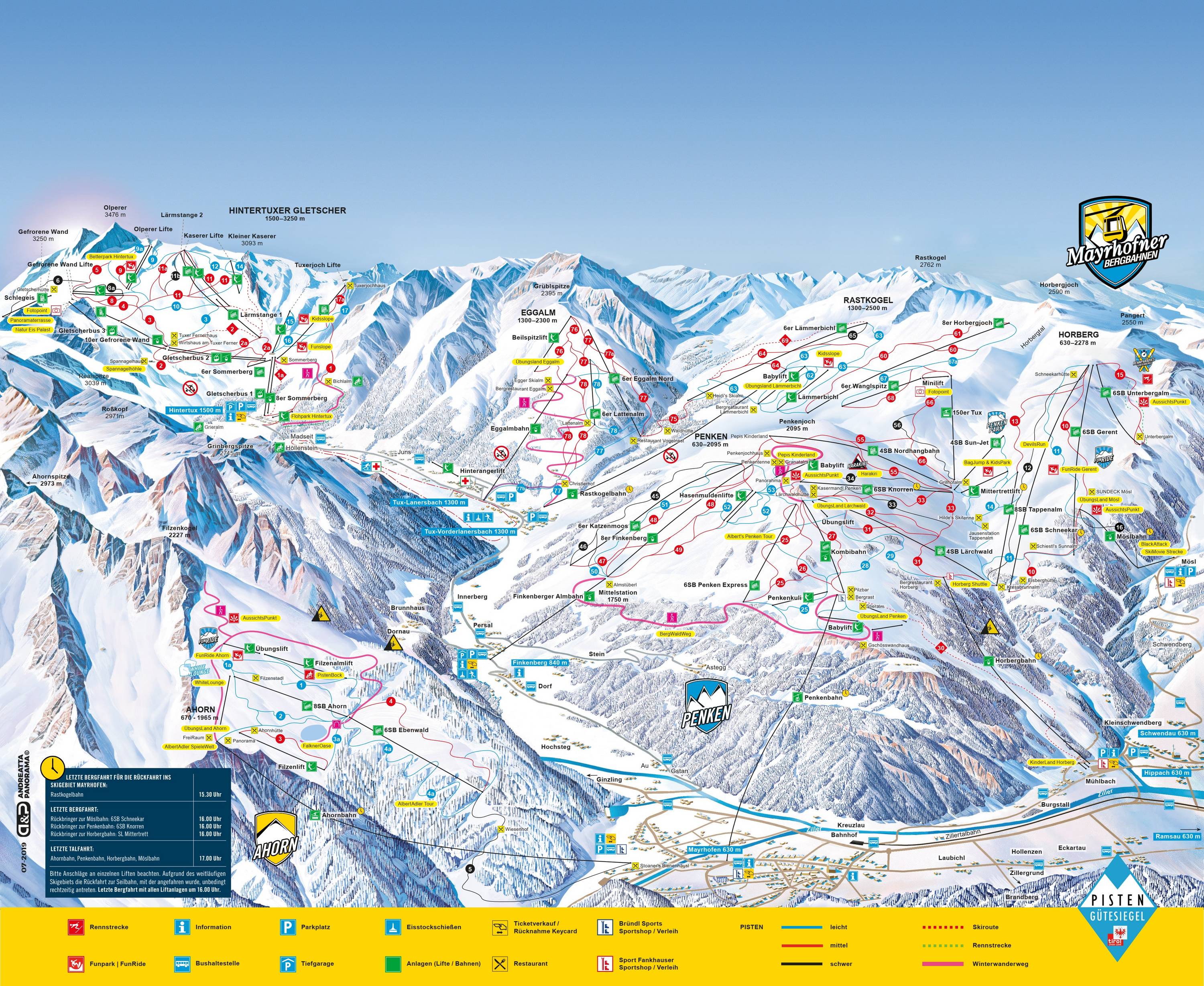 Piste map Mayrhofen