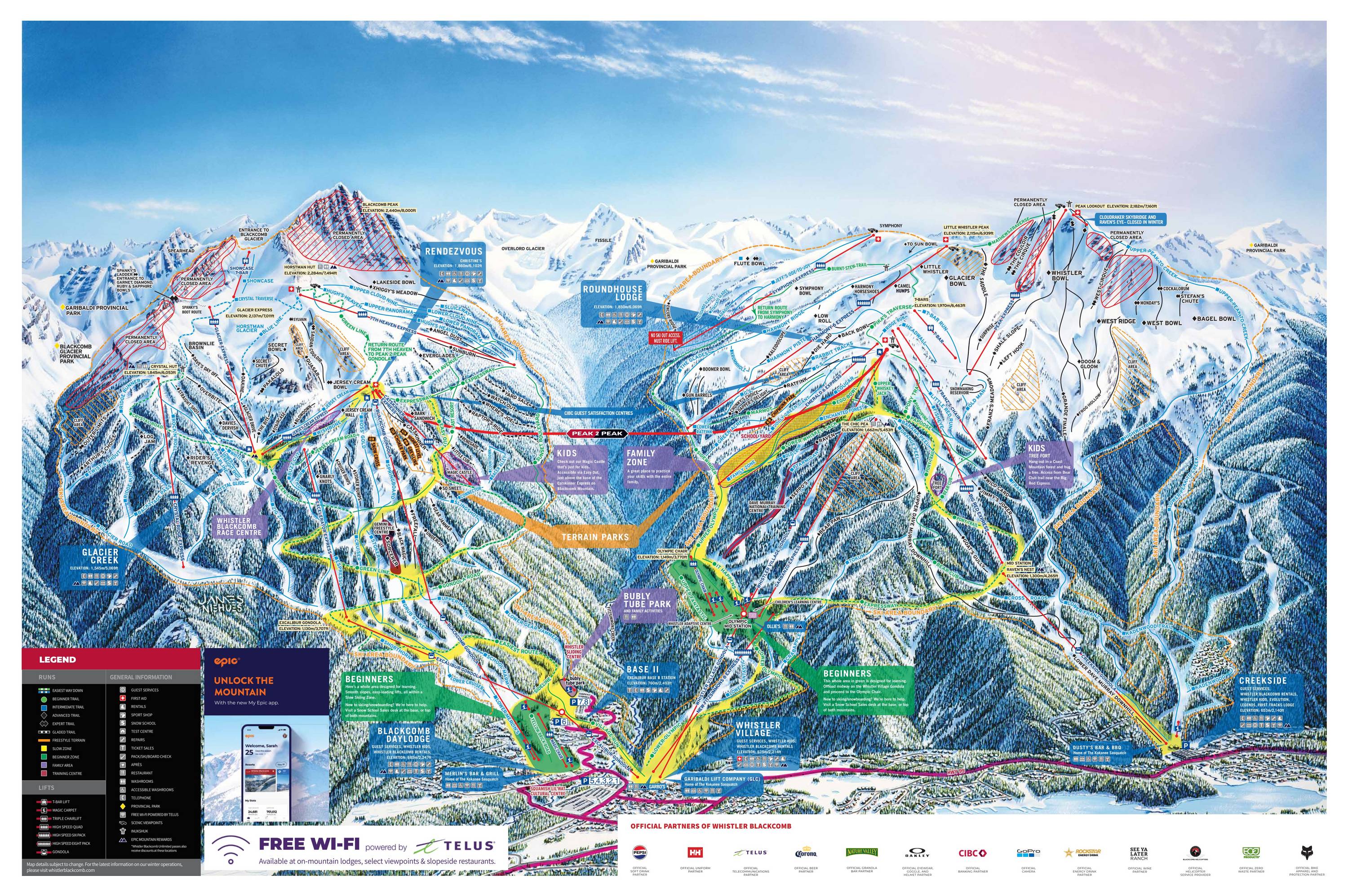 Piste map Whistler