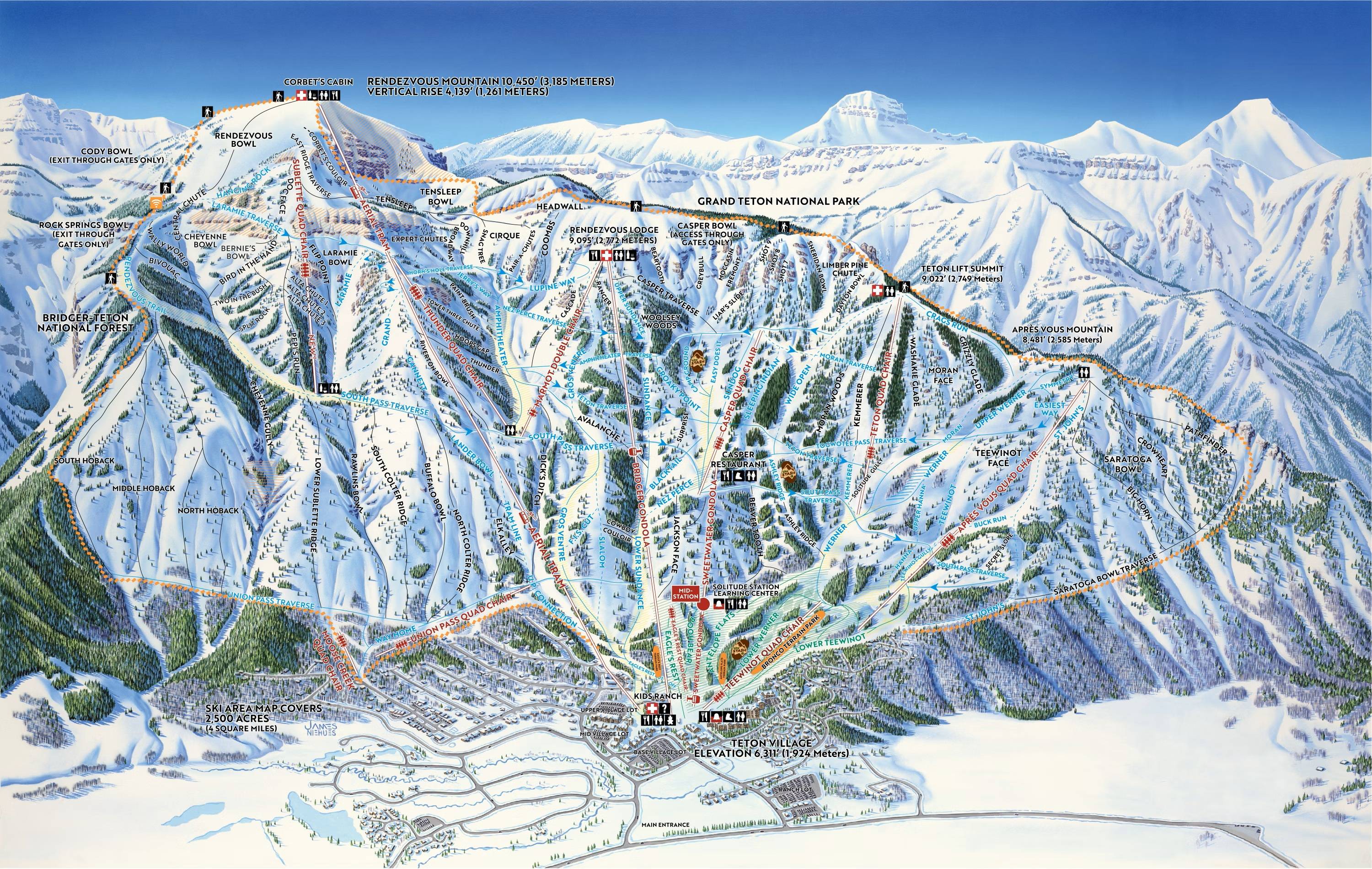 Piste map Jackson Hole