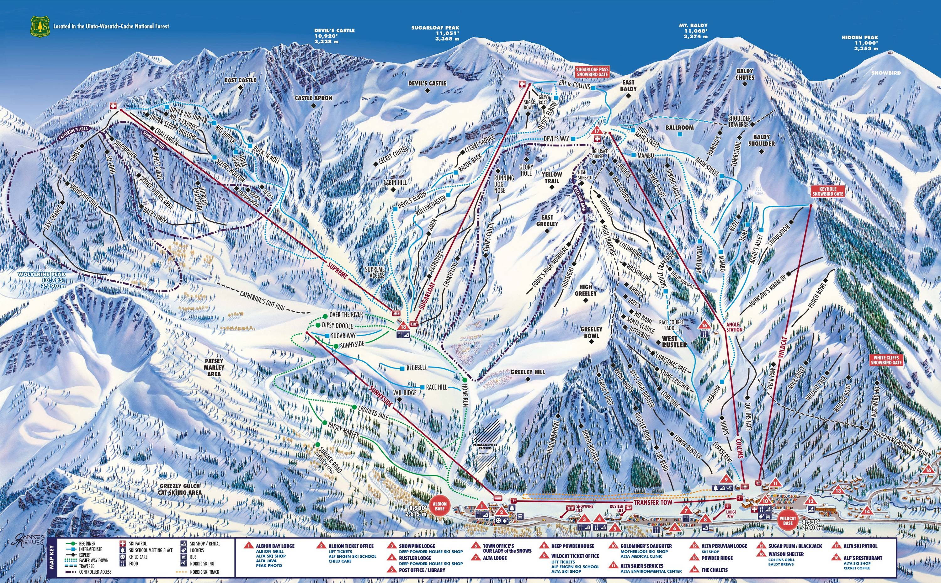 Piste map Alta