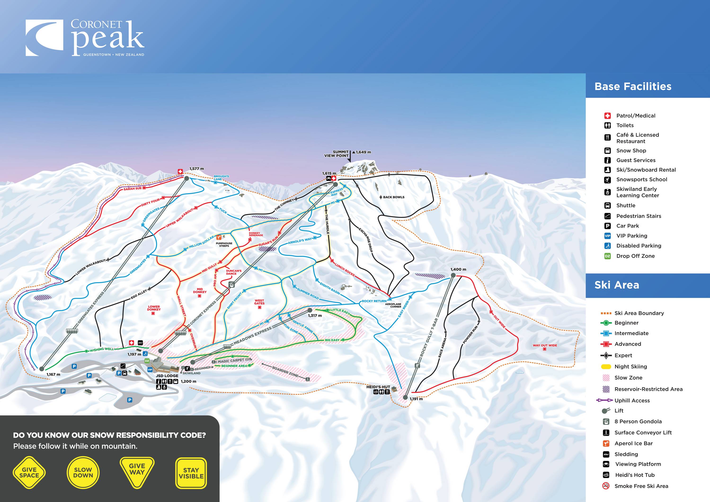 Pistkarta Coronet Peak
