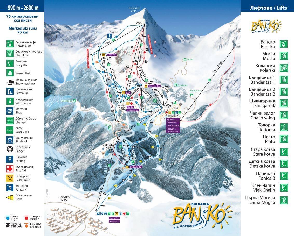 Piste map Bansko