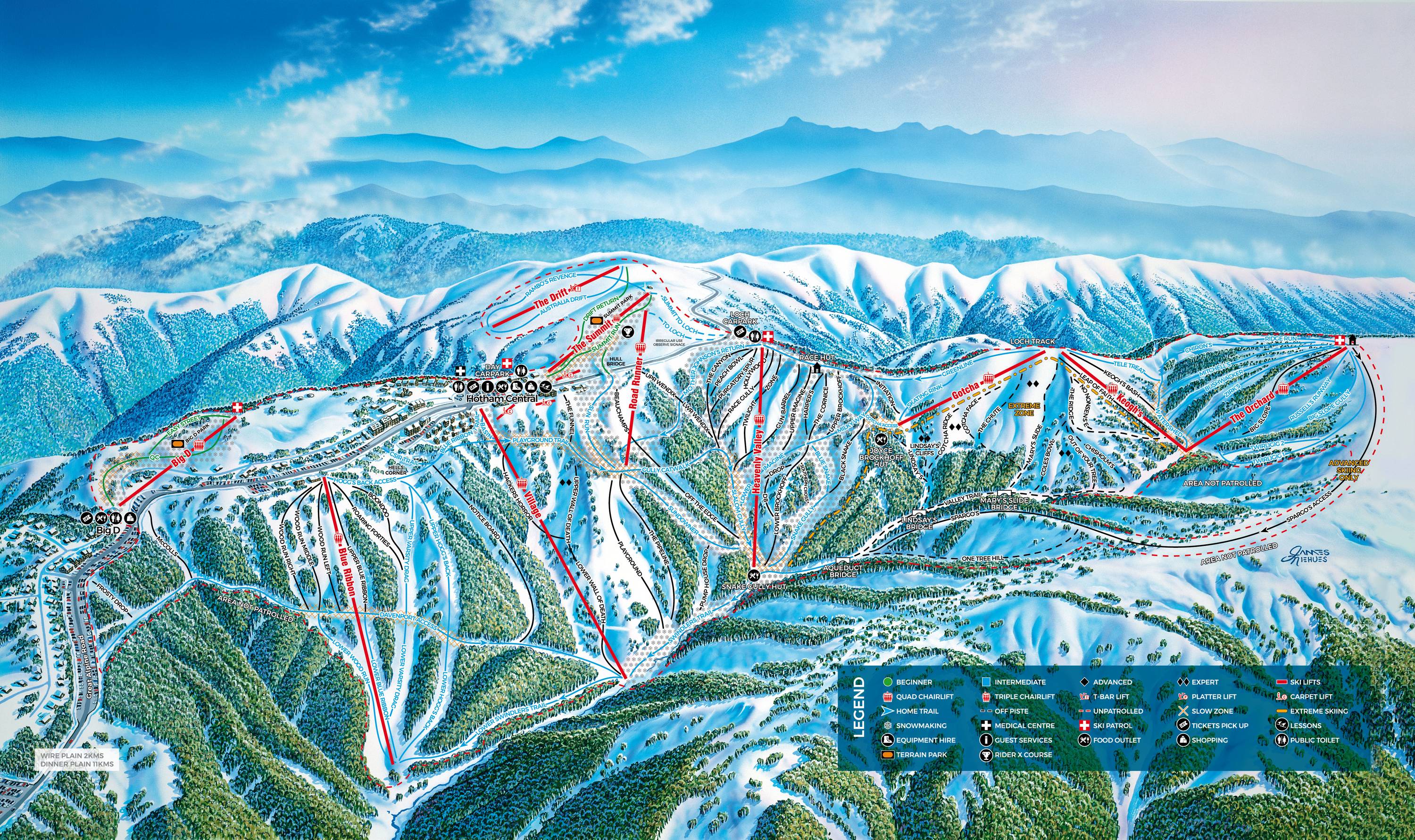 Piste map Mount Hotham