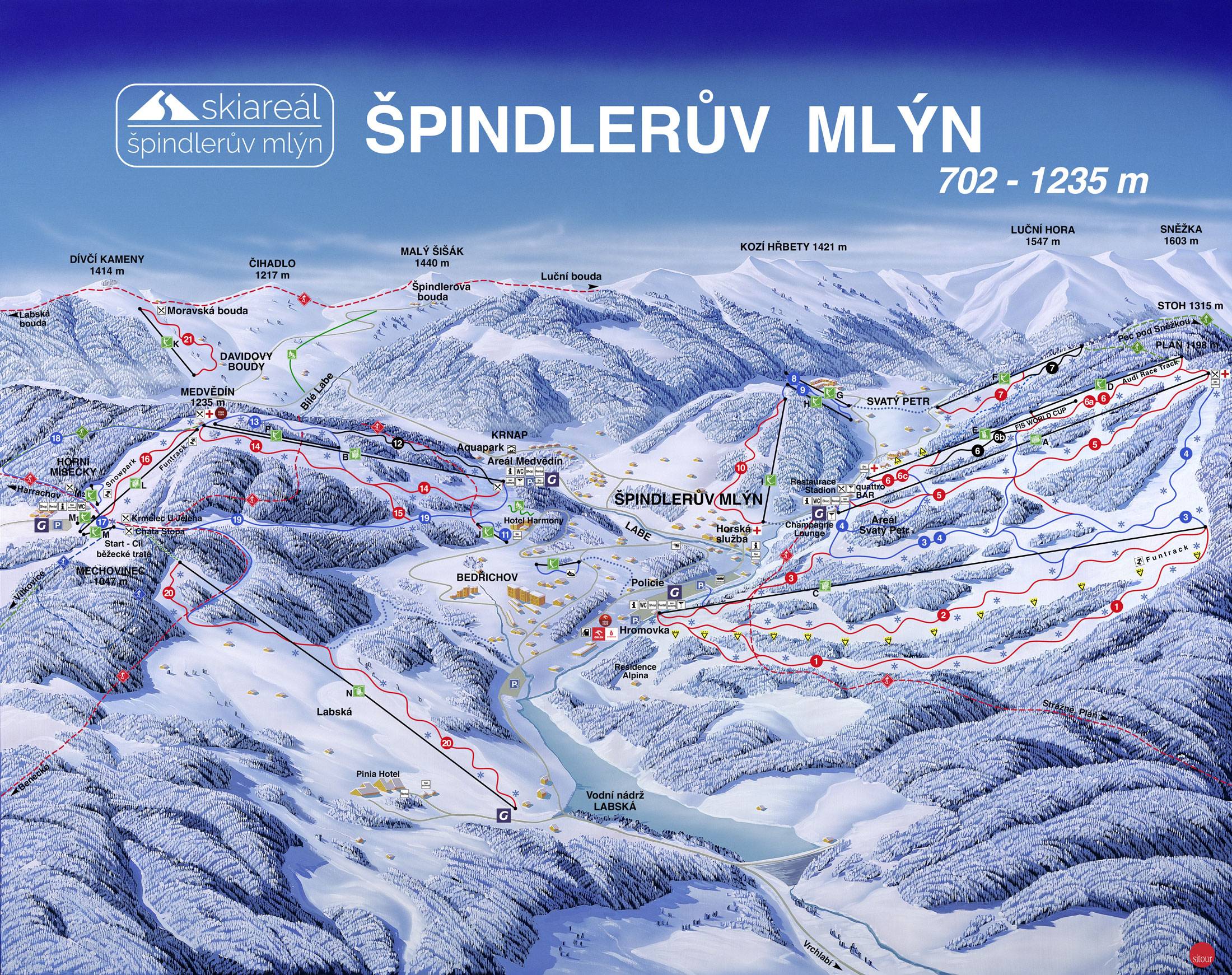 Piste map Spindleruv Mlyn