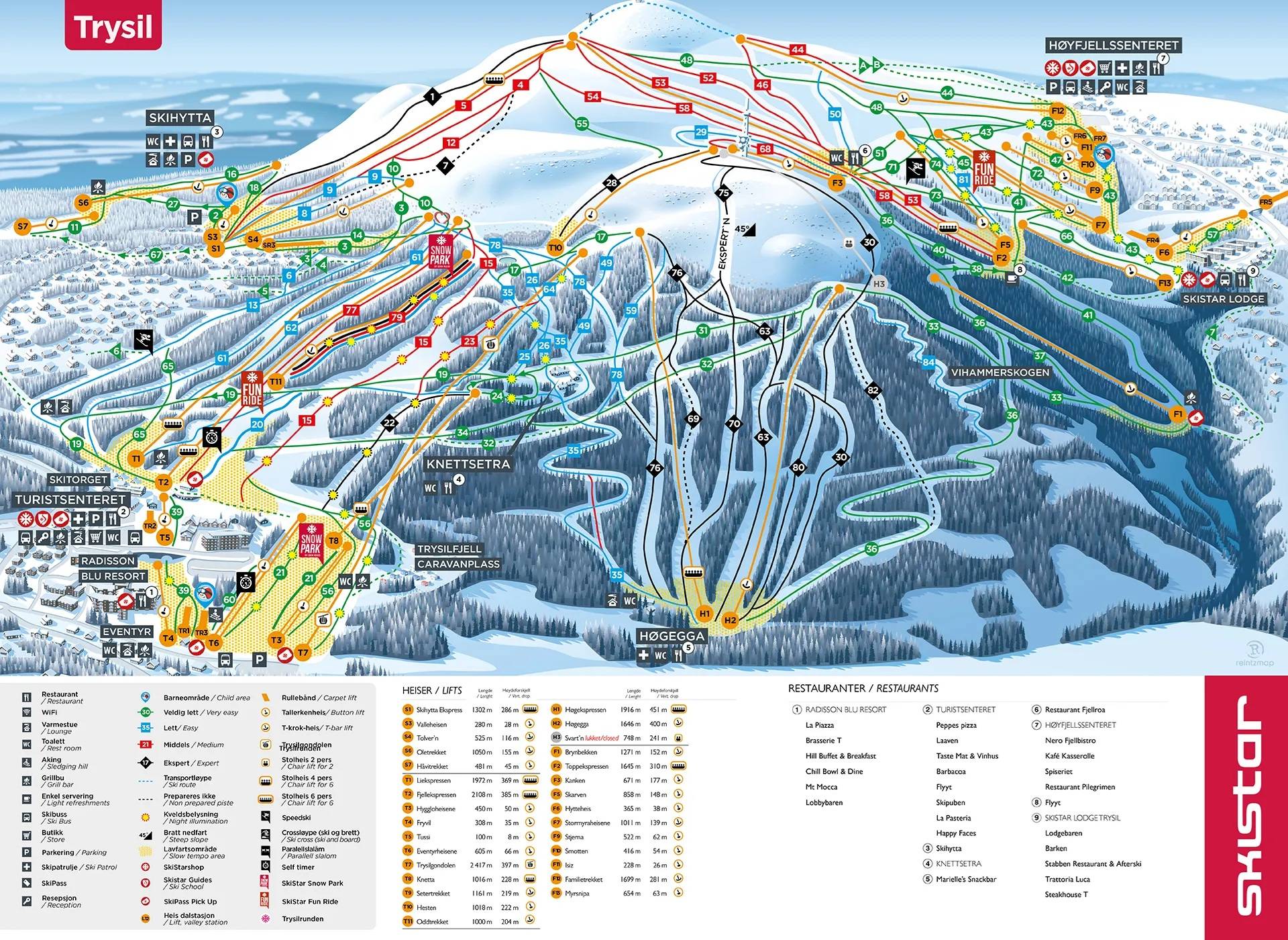Piste map Trysil