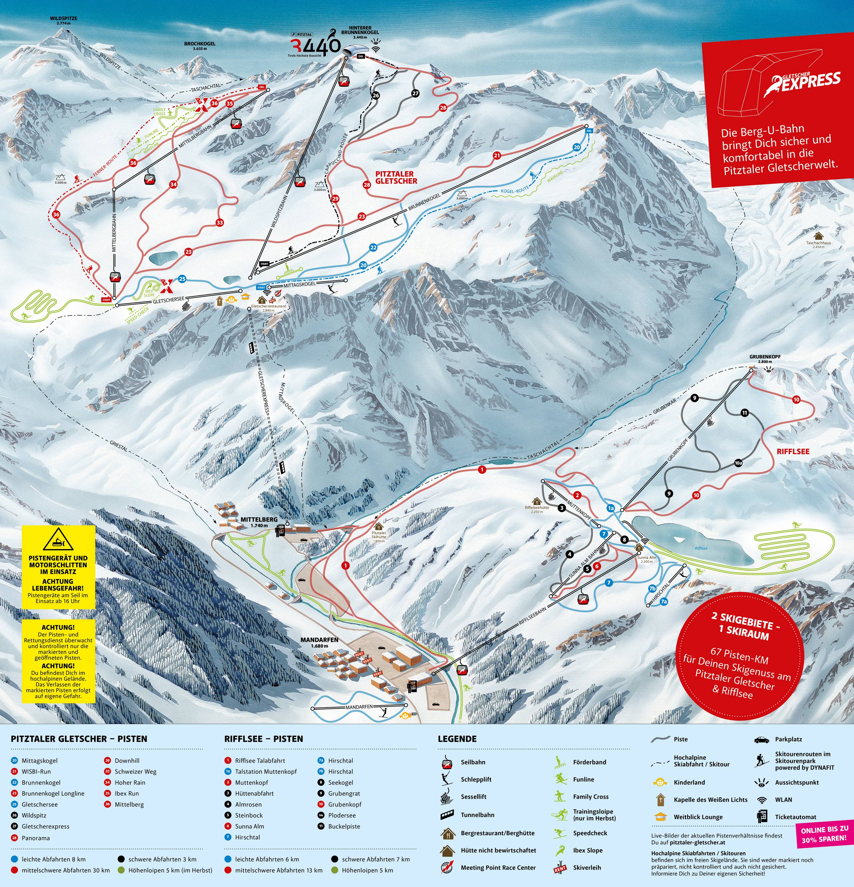 Piste map Pitztal Gletscher