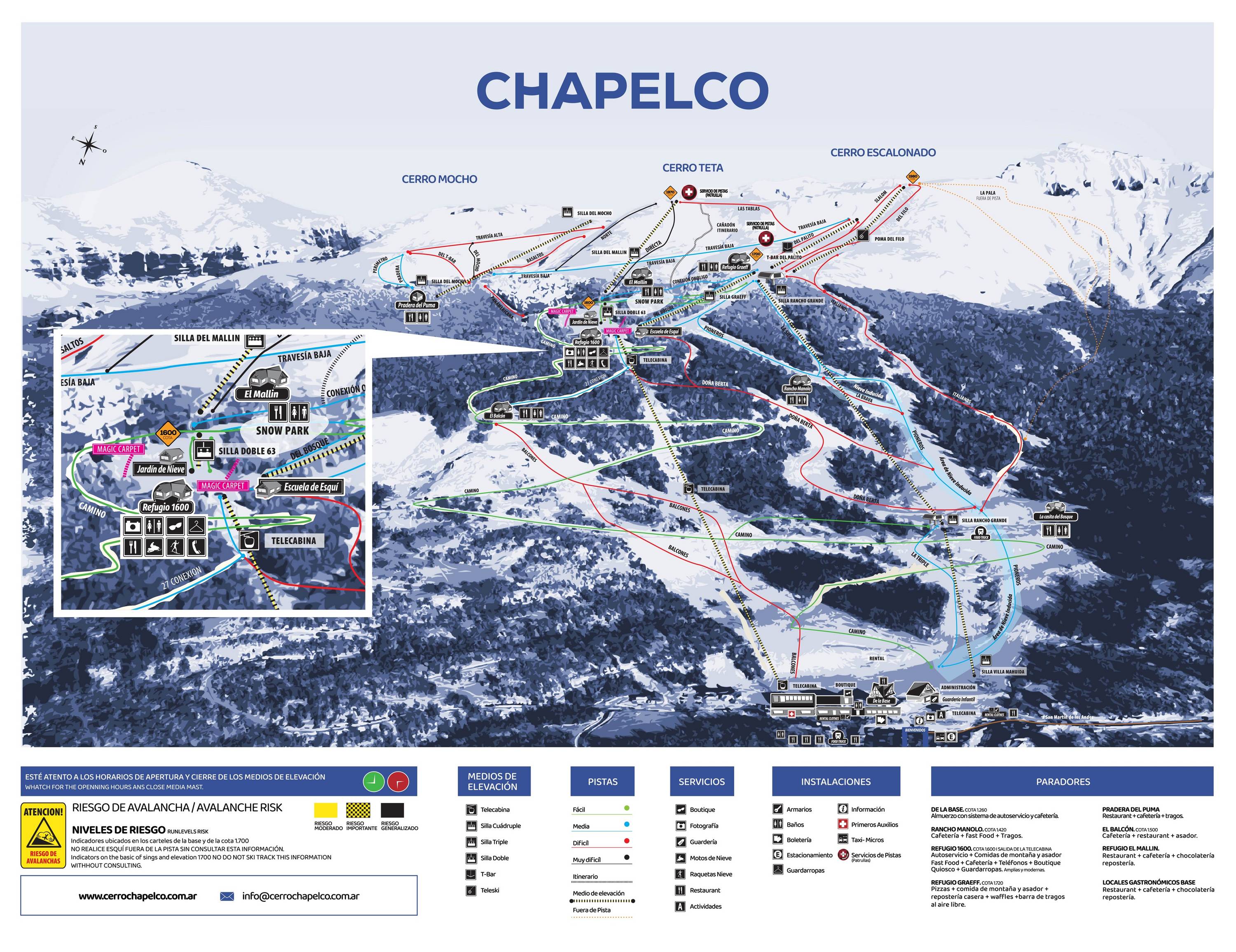 Piste map Chapelco