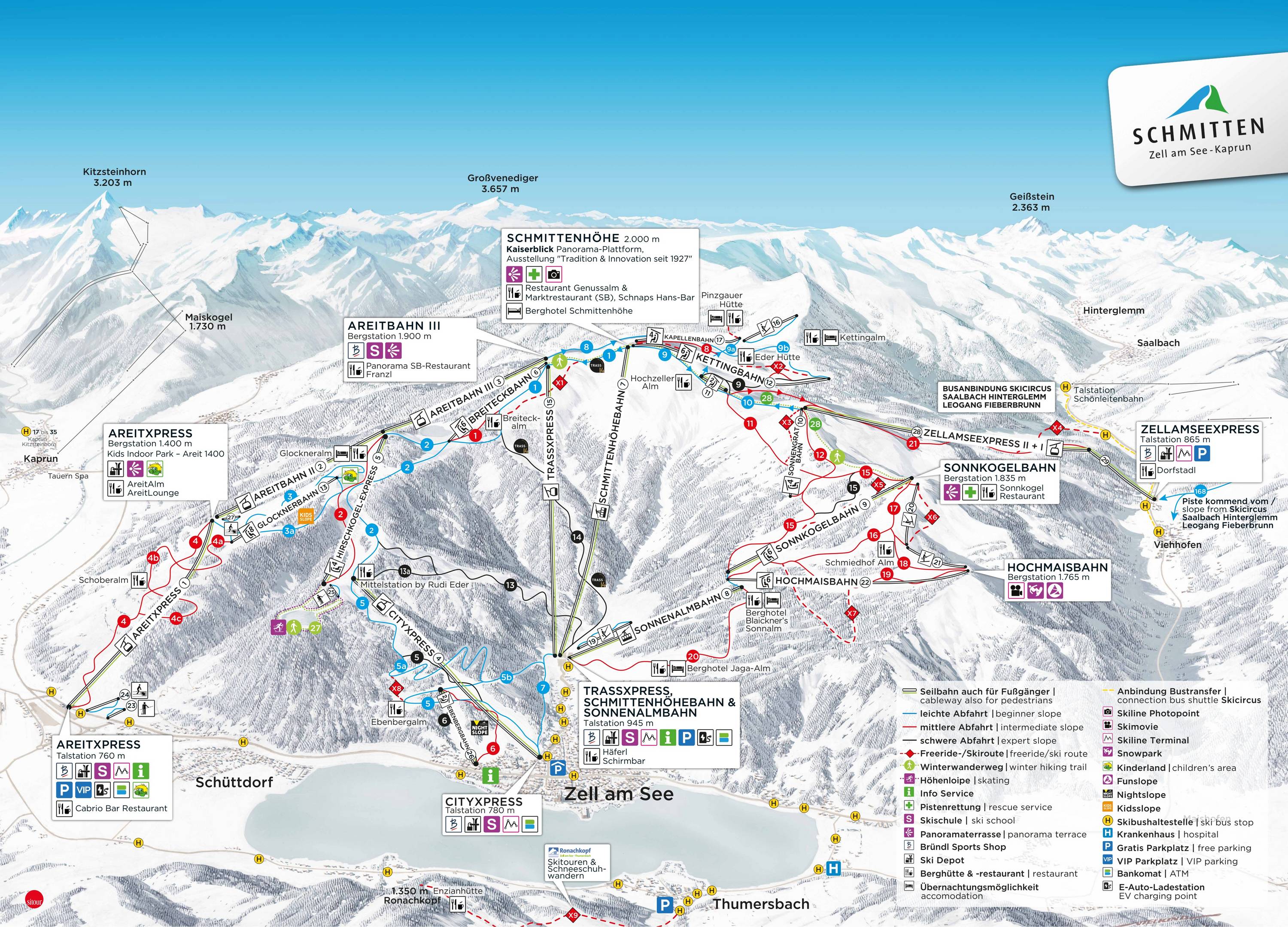 Piste map Zell am See