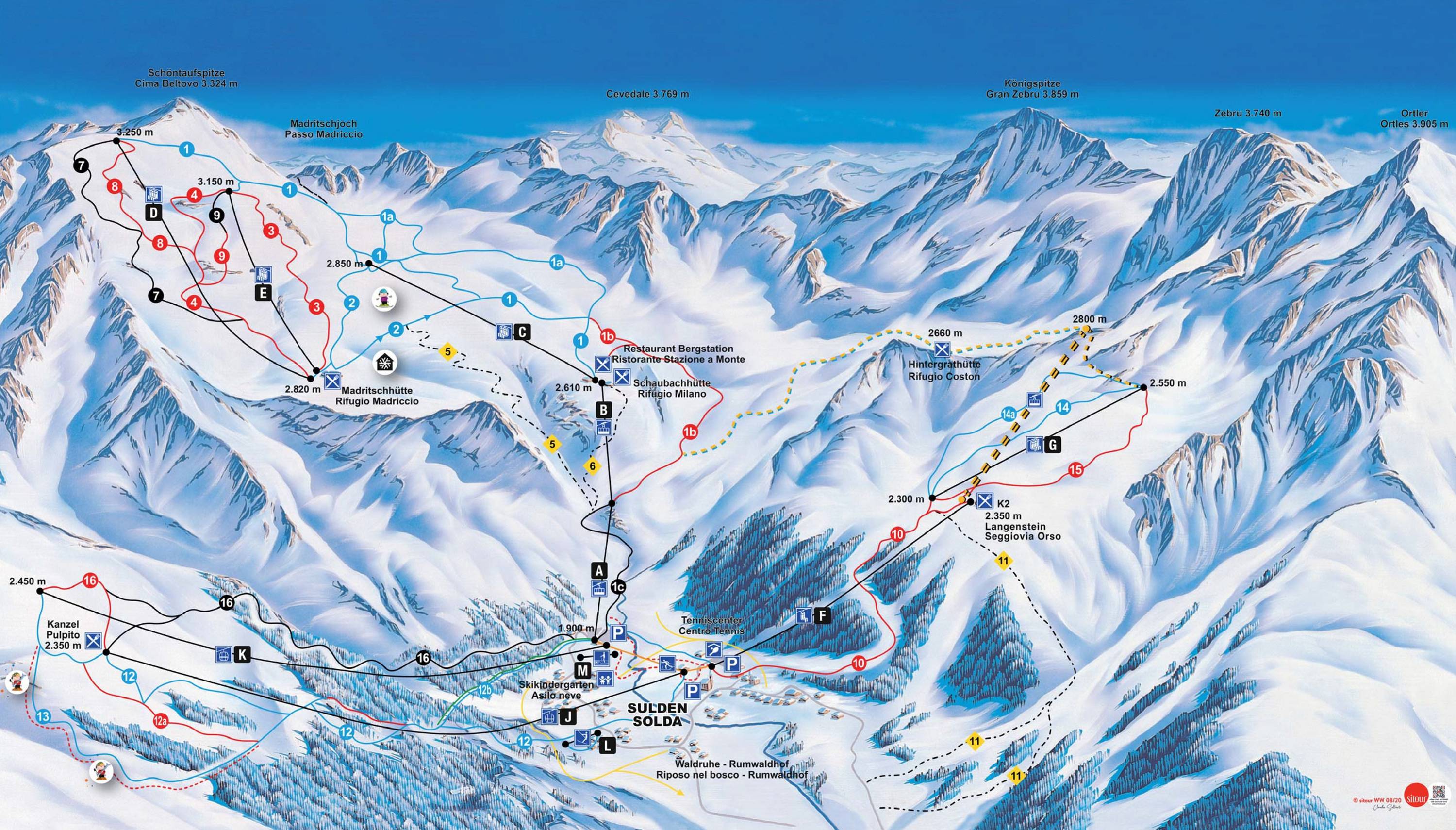 Piste map Sulden