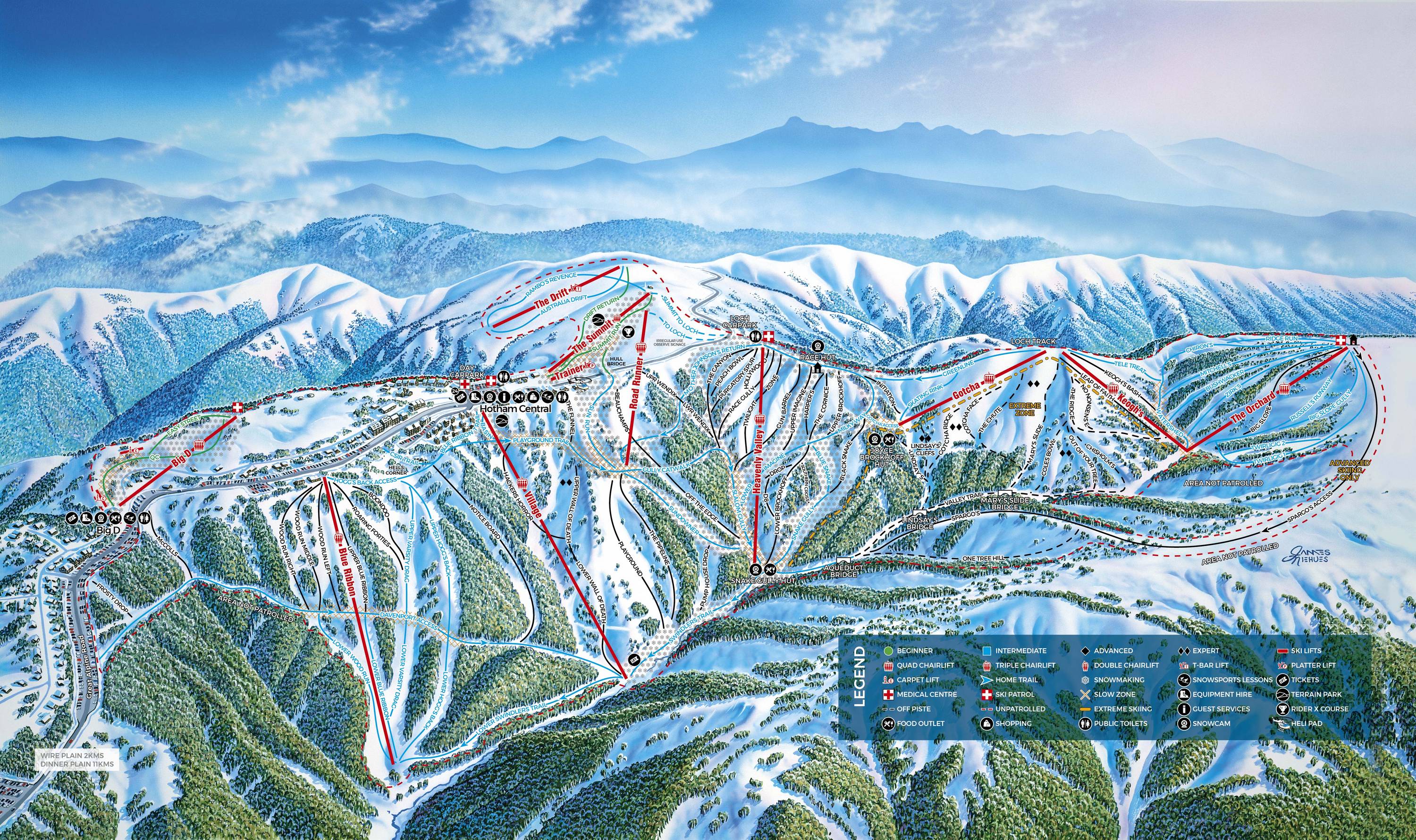 Piste map Mount Hotham