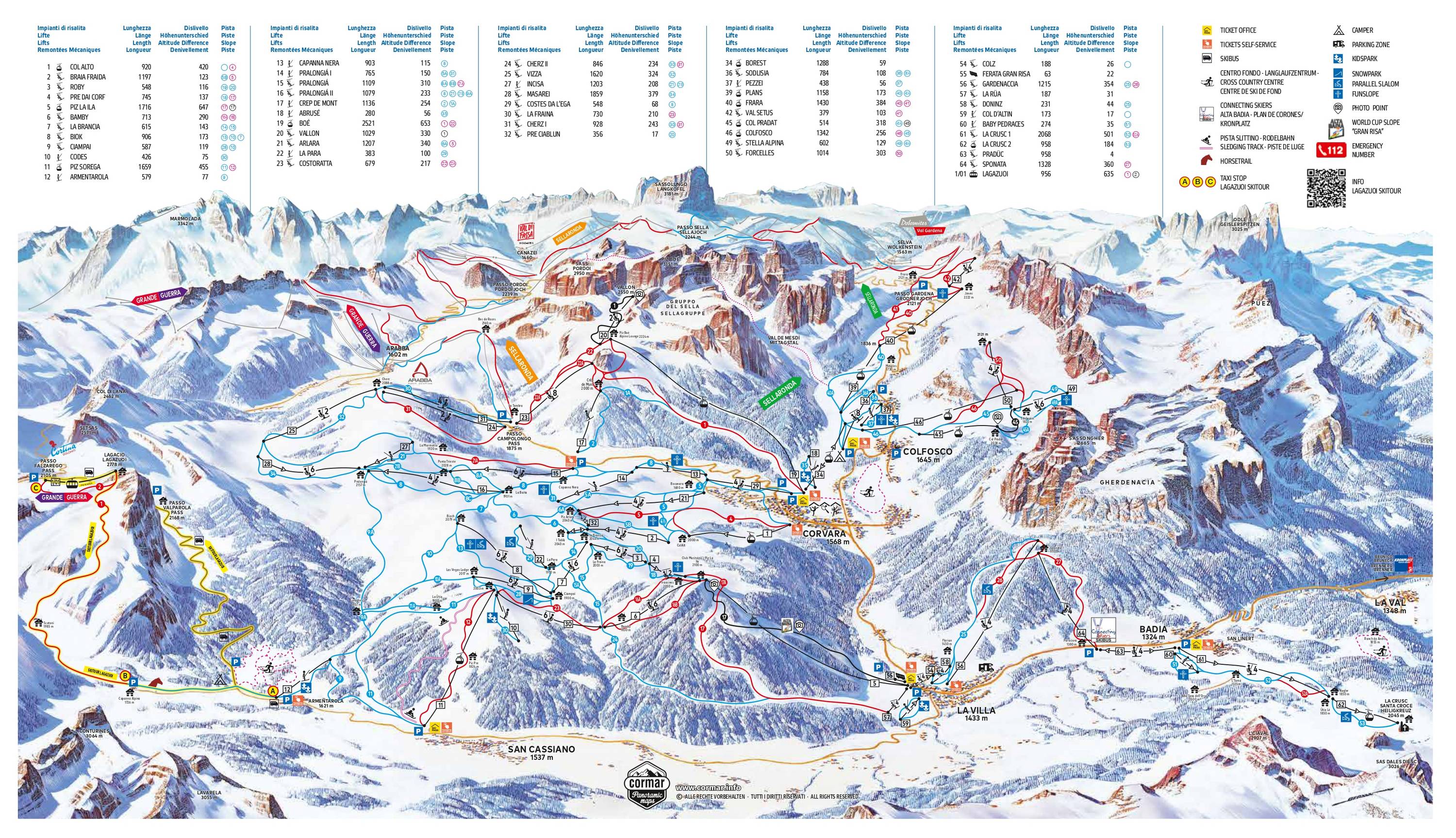 Piste map Alta Badia