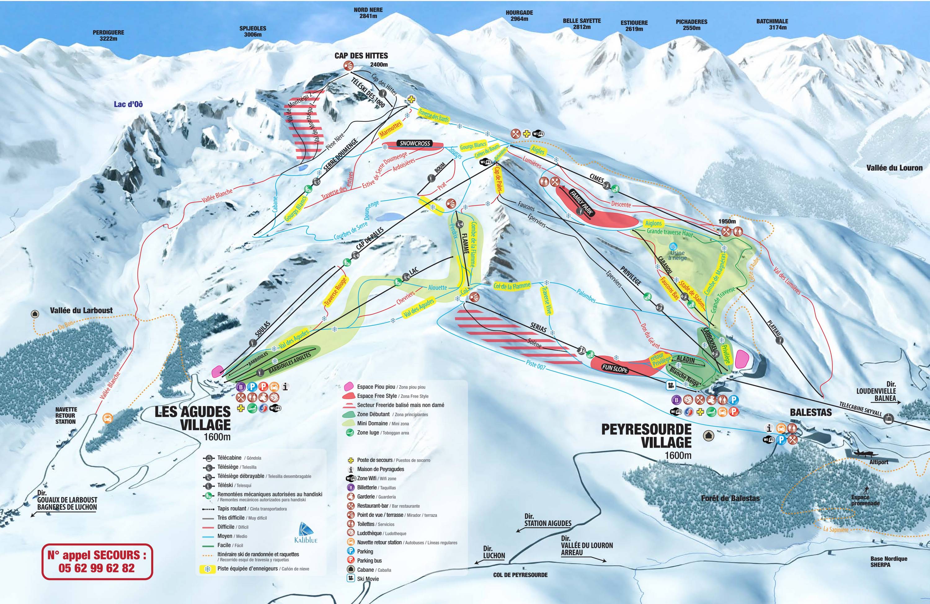 Piste map Peyragudes