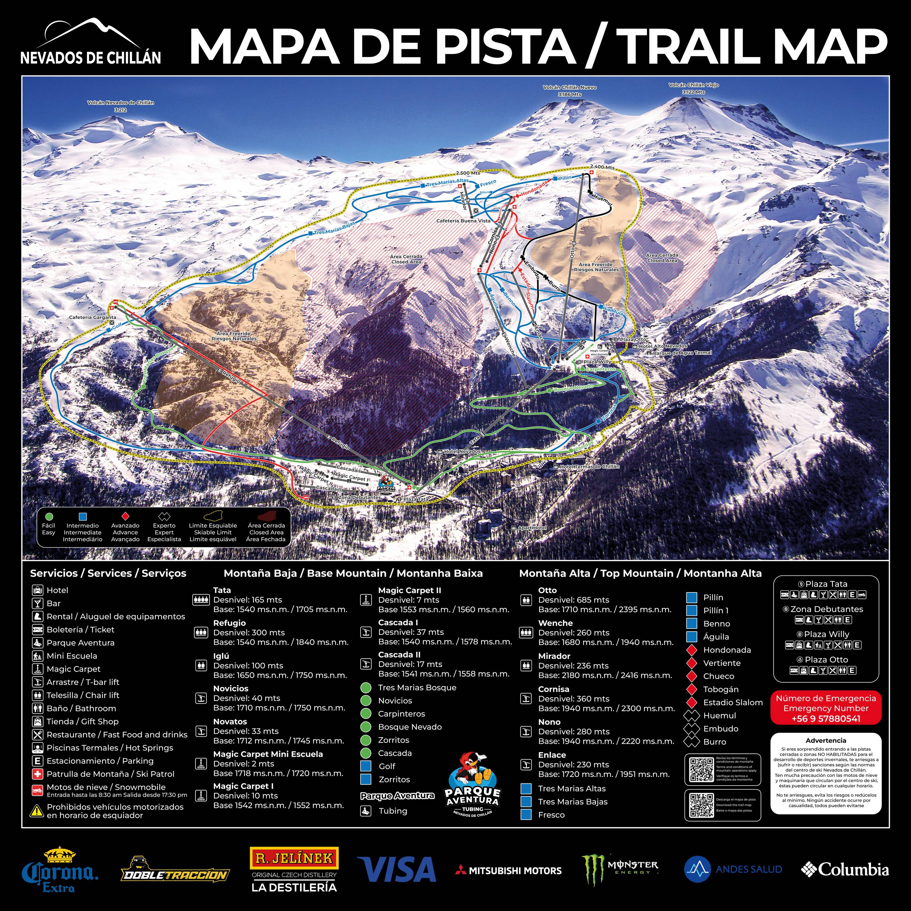 Pistkarta Termas de Chillan