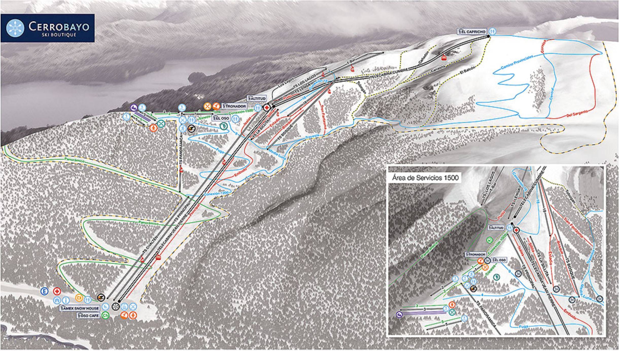 Piste map Cerro Bayo