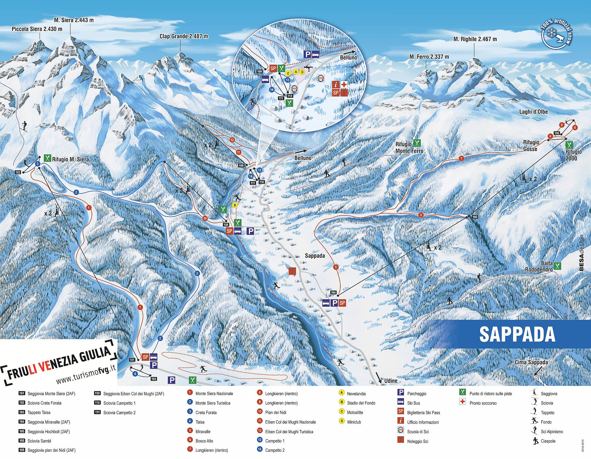 Piste map Sappada