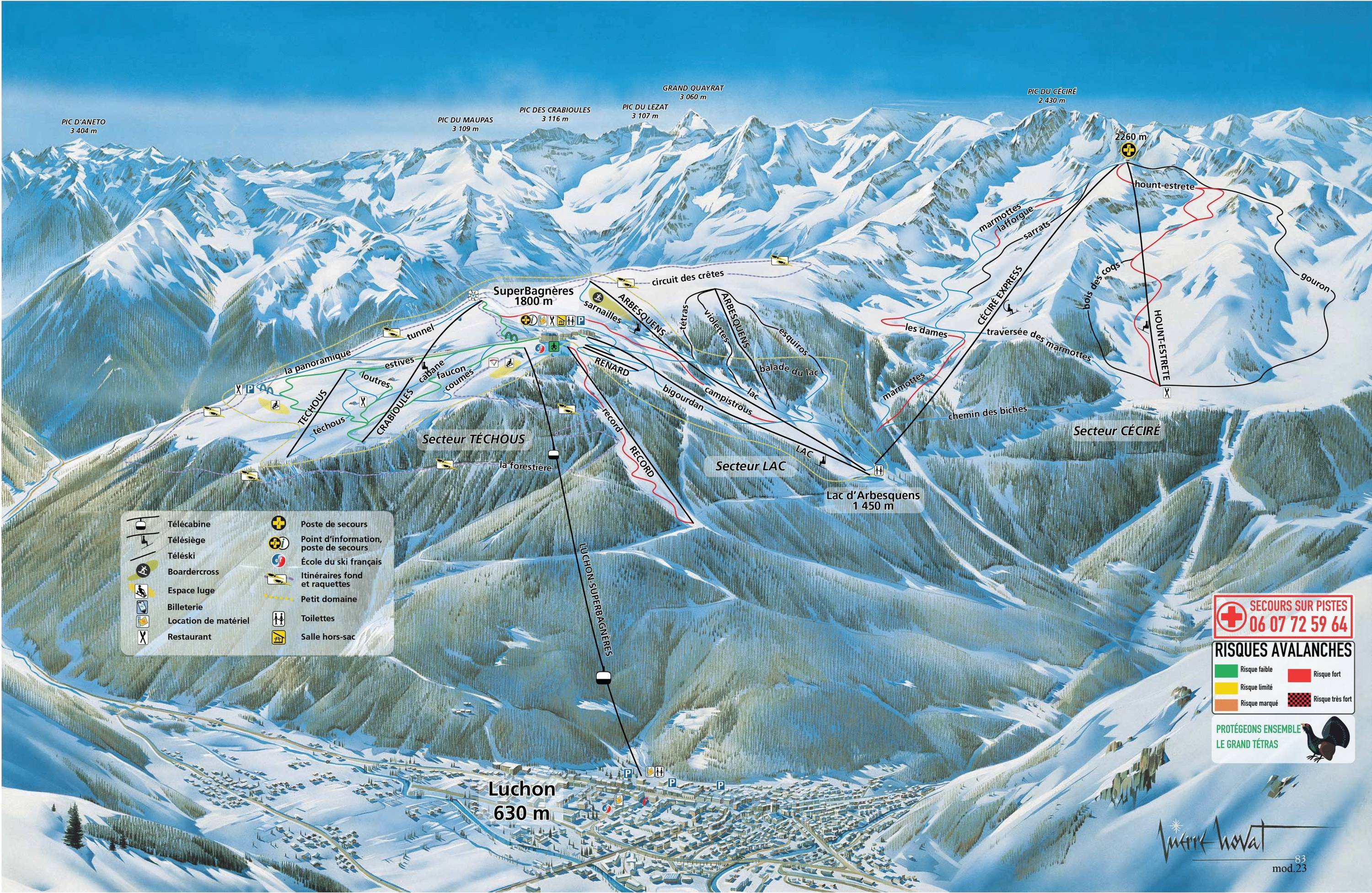 Piste map Luchon-Superbagnres