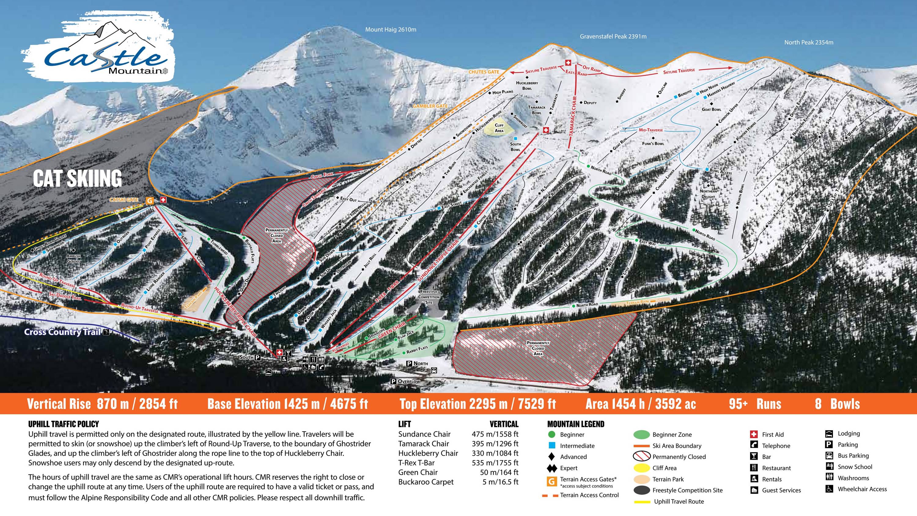 Piste map Castle Mountain Resort