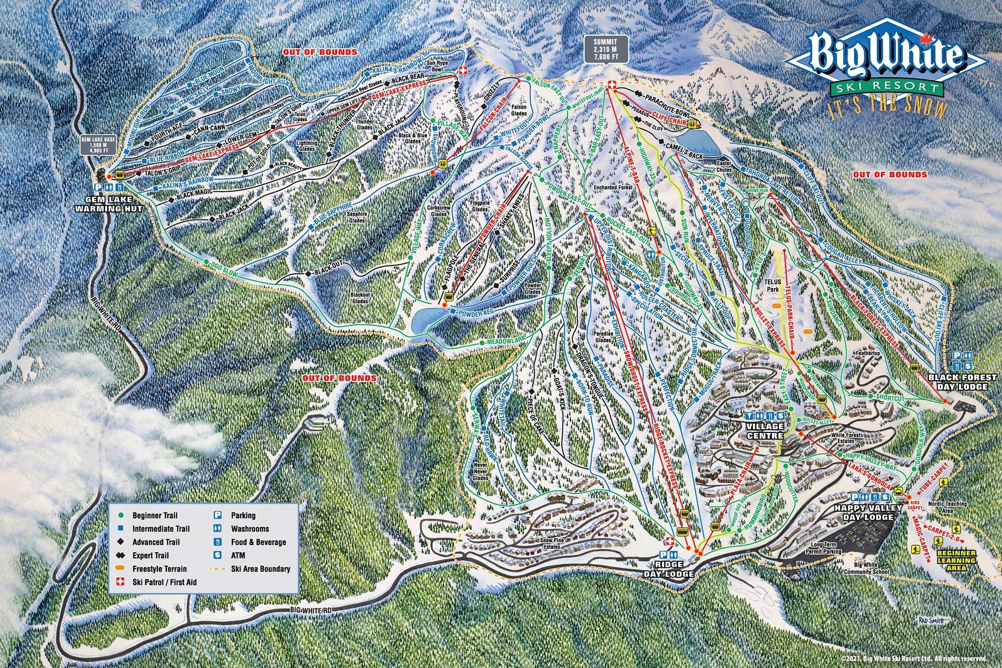 Piste map Big White