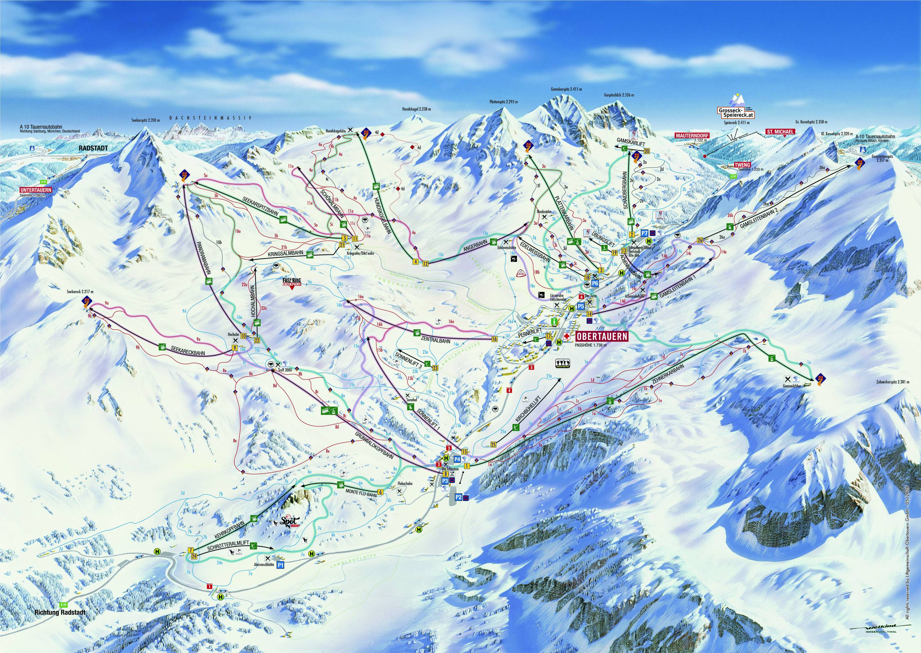 Piste map Obertauern