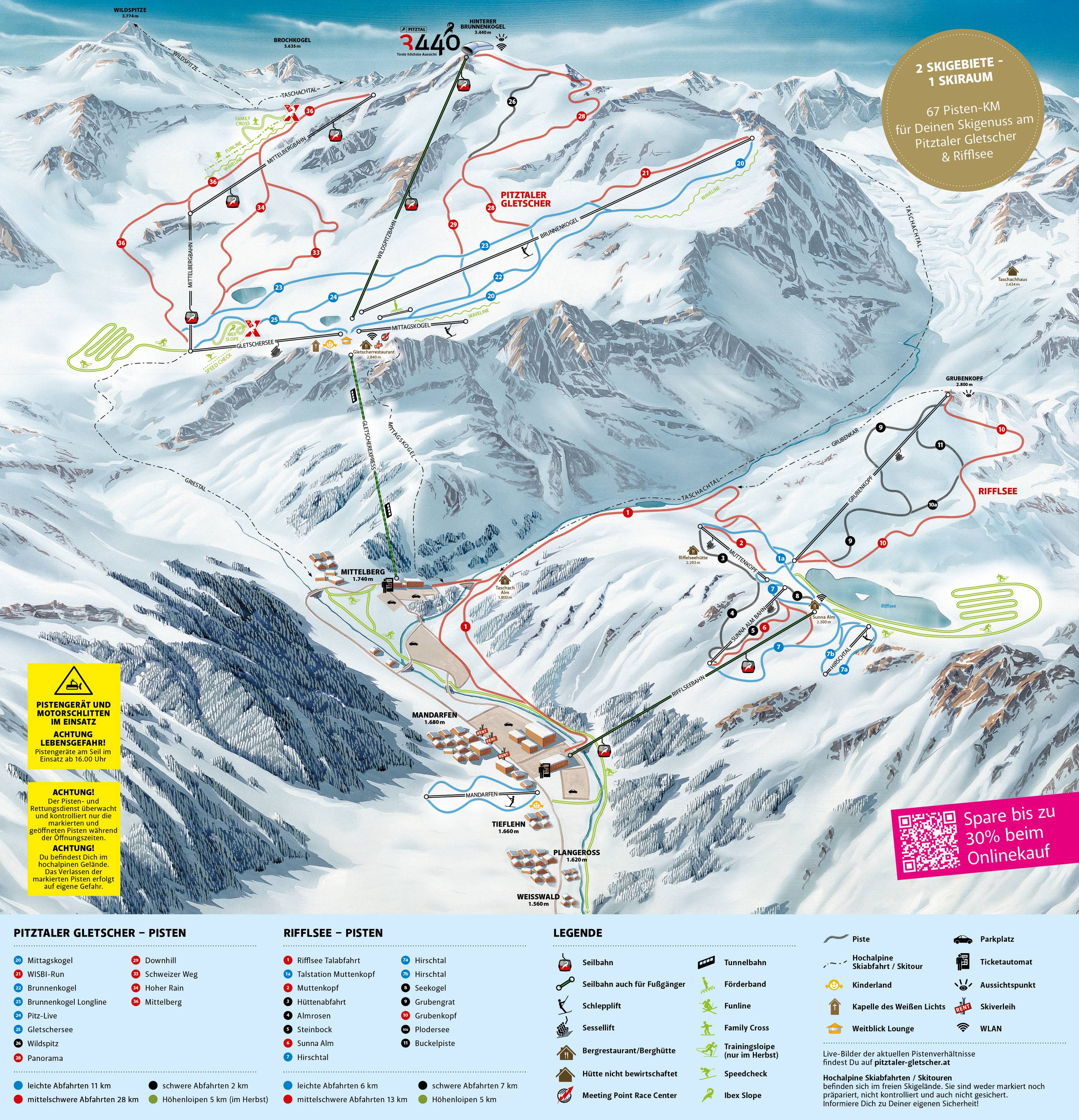 Piste map Pitztal Gletscher