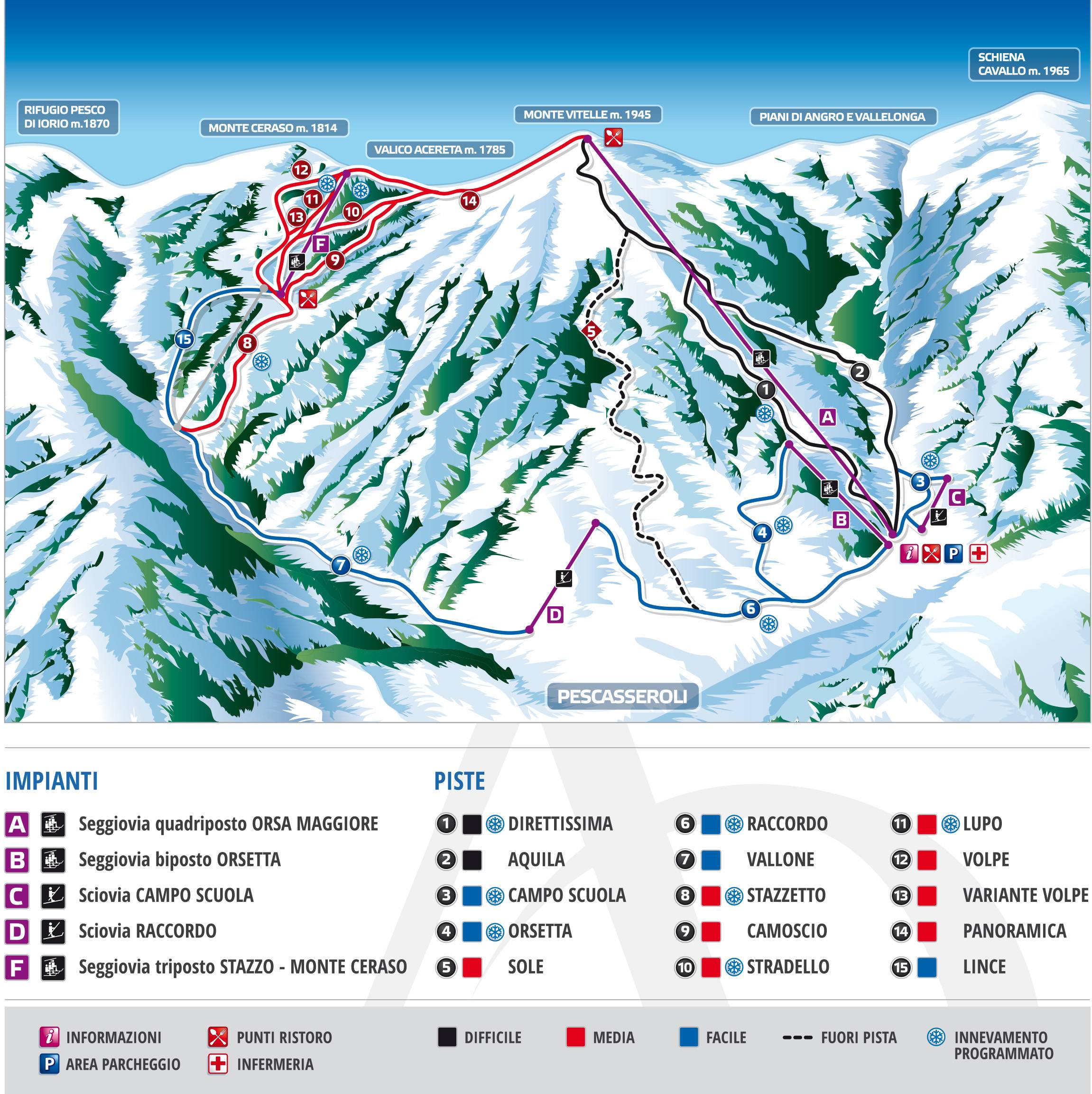 Piste map Pescasseroli