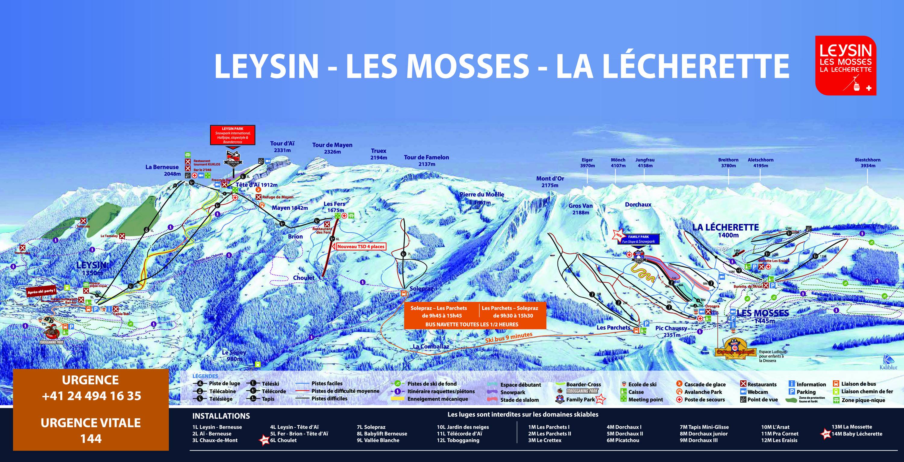 Piste map Leysin