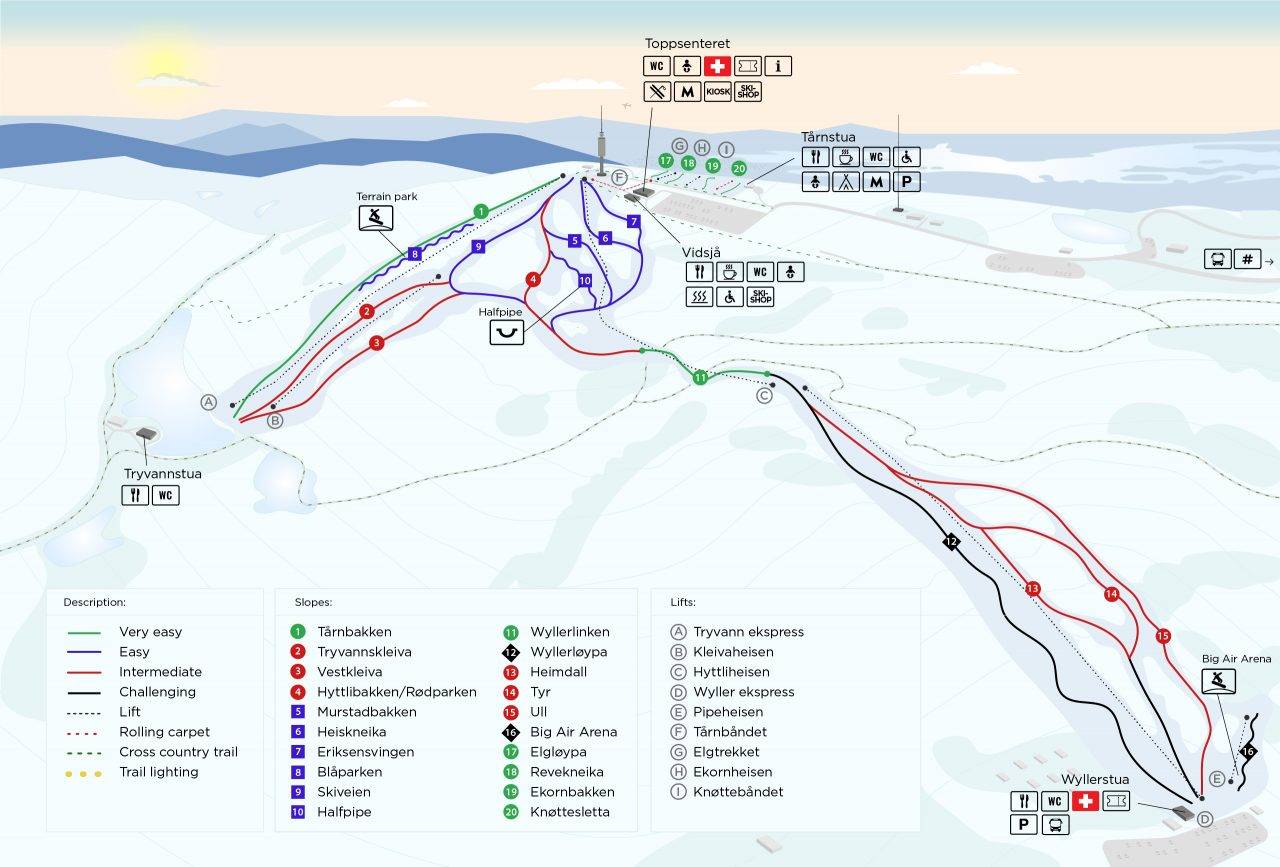 Piste map Skimore OSLO